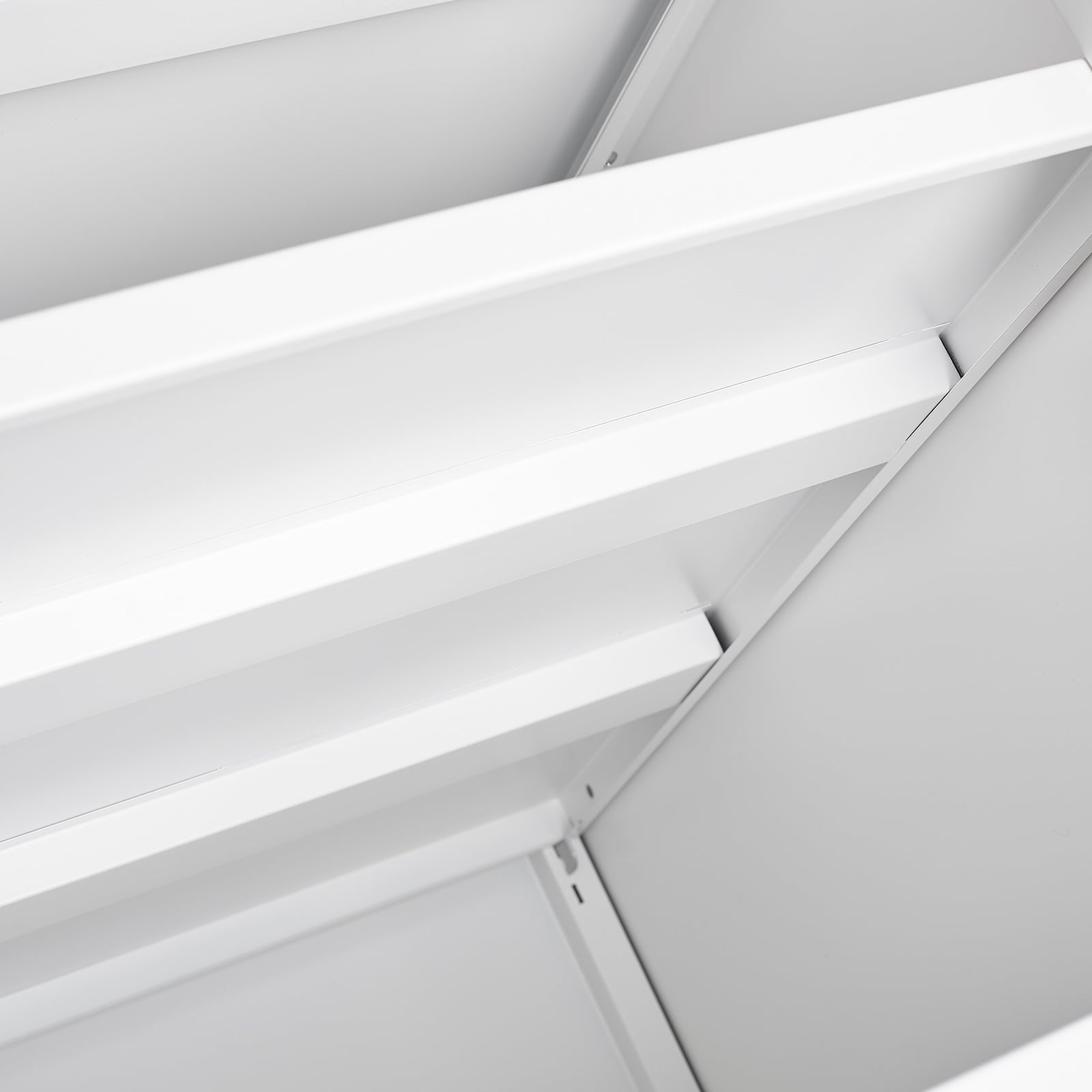 Aukfa Lateral File Cabinet with Wheels, Metal Mobile Filing Cabinet for Home Office, 17.7"H, White