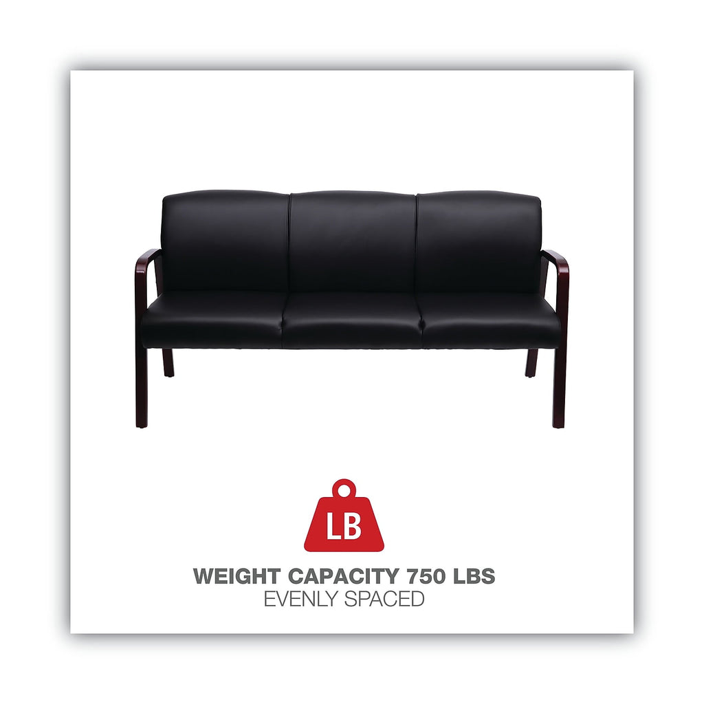 Alera ALERL2319M Reception Lounge WL Series 65.13 in. x 26.13 in. x 33 in. 3-Seat Sofa - Black