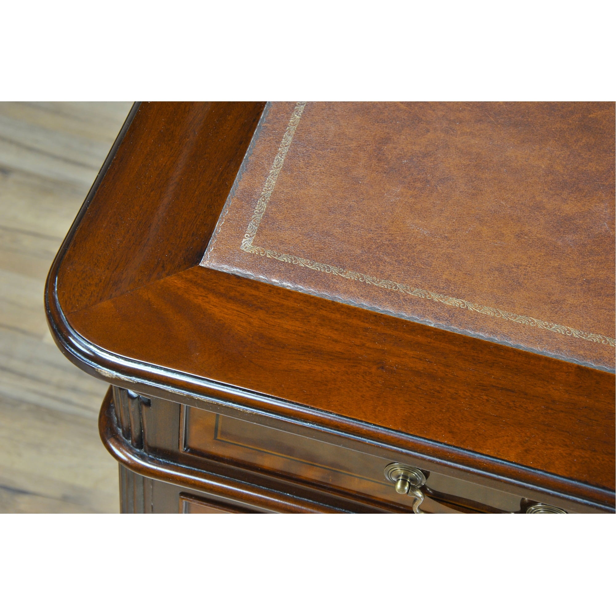 Banded Mahogany Partners Desk