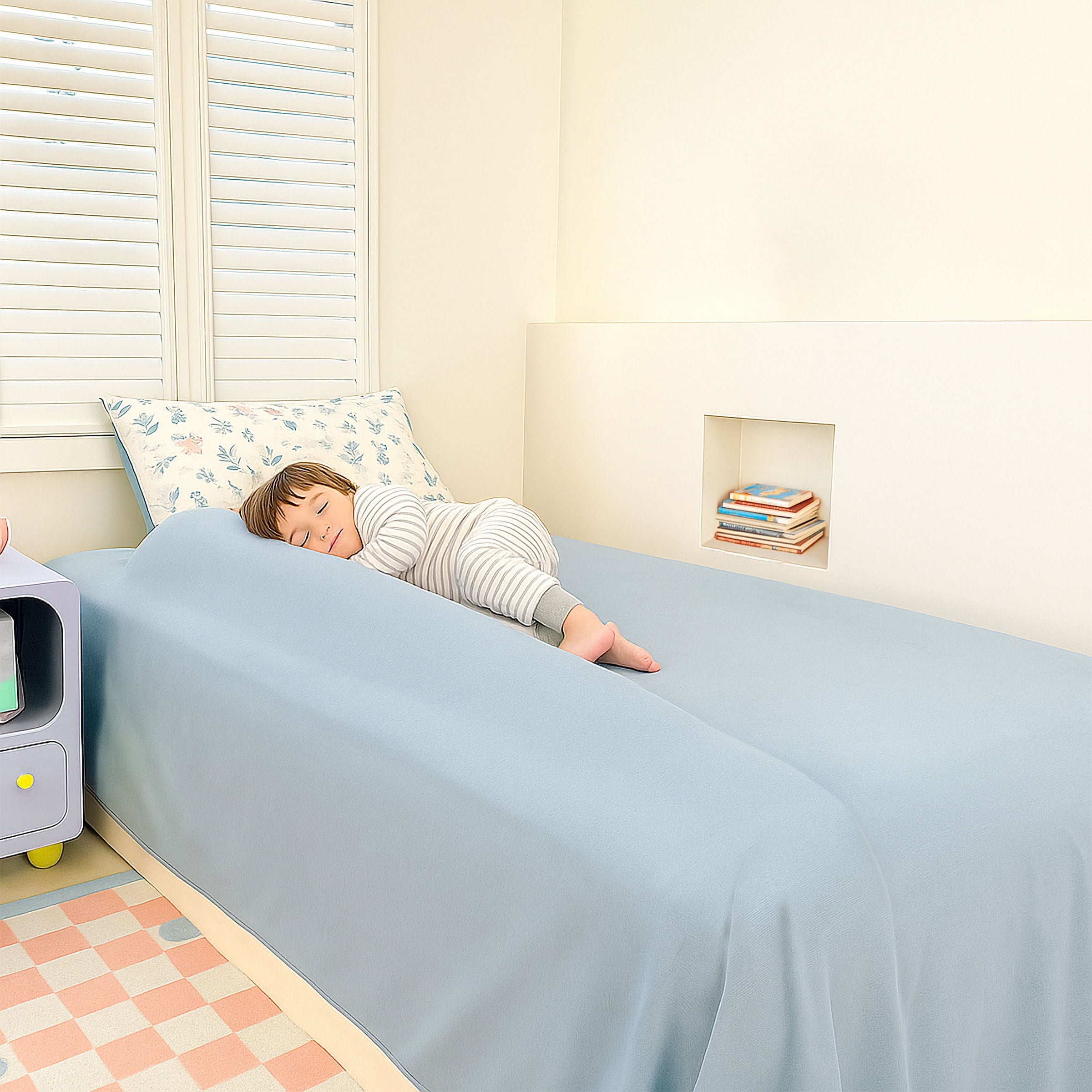 Bluestone Toddler Bed Bumper for Twin, Full, Queen, and King Beds (White)