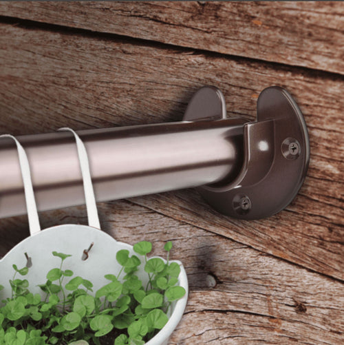 1" Adjustable Closet Rod 28-48 inch and Socket Set - Bronze