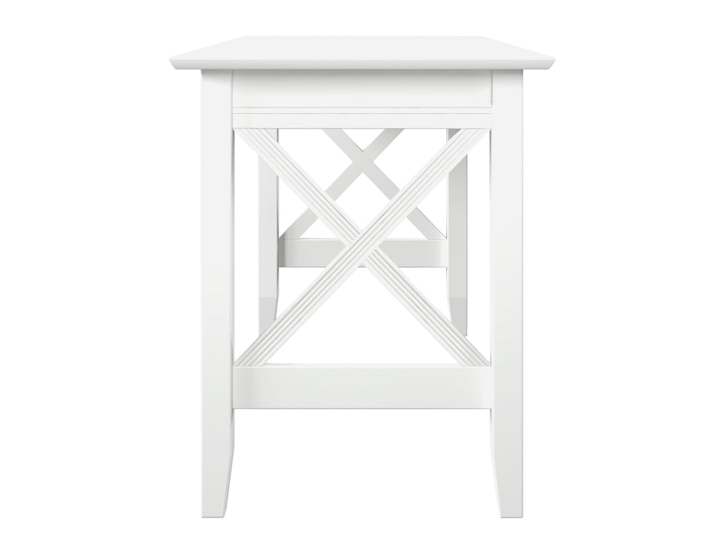 AFI 48" Lexi Solid Wood X Design Home Office, Gaming, Writing, Desk with Charger in White