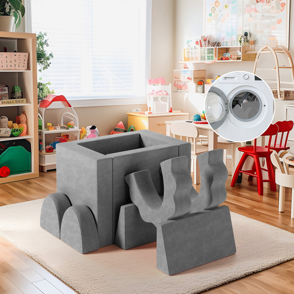 Arlopu Baby Couch Sofa 10Pcs Creative Modular Toddler Couch Convertible Toddler Play Sofa for Playroom Creative Boy Girl