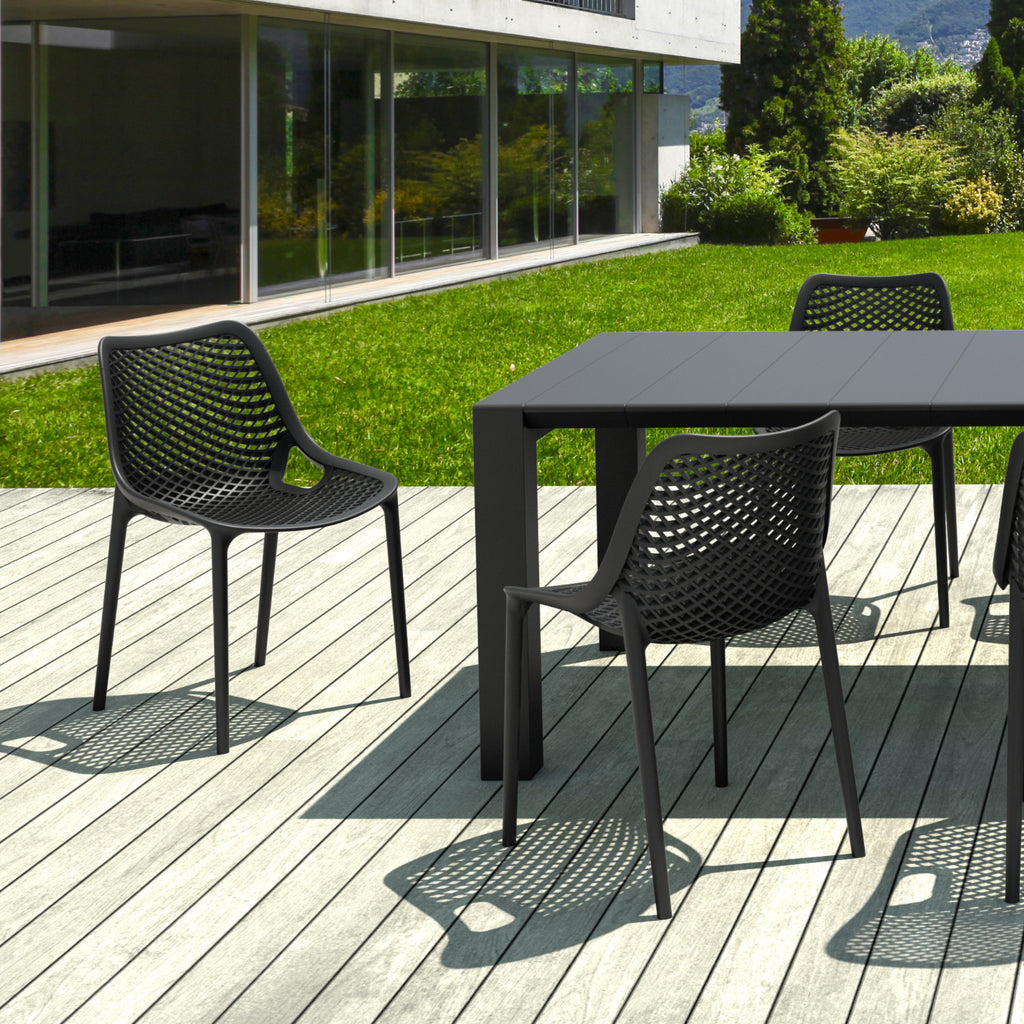 Air Extension 9 Piece Dining Set in Black