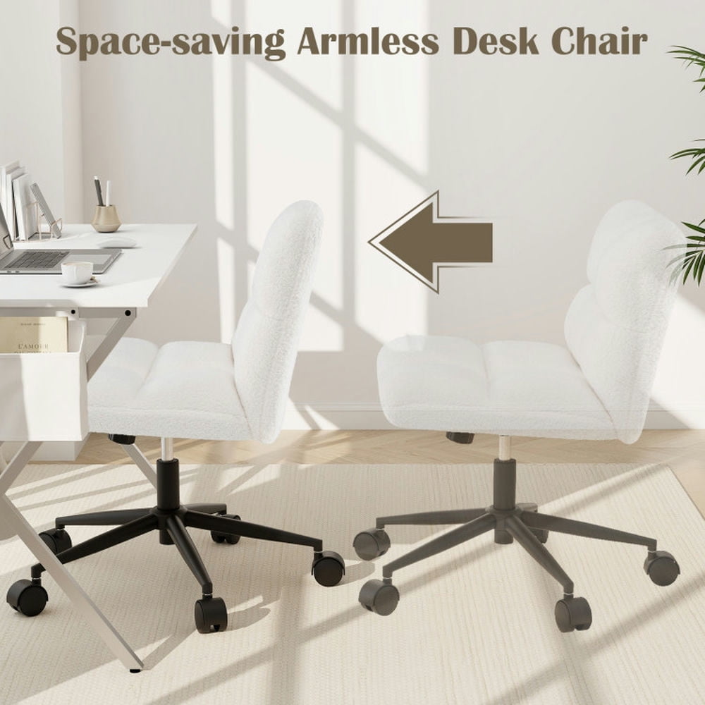 Kadyn Ergonomic Office Chair, Computer Chair,Gaming Chair,Cross Legged Chair with Wheels with Padded Seat Adjustable Height for Bedroom Study-Beige