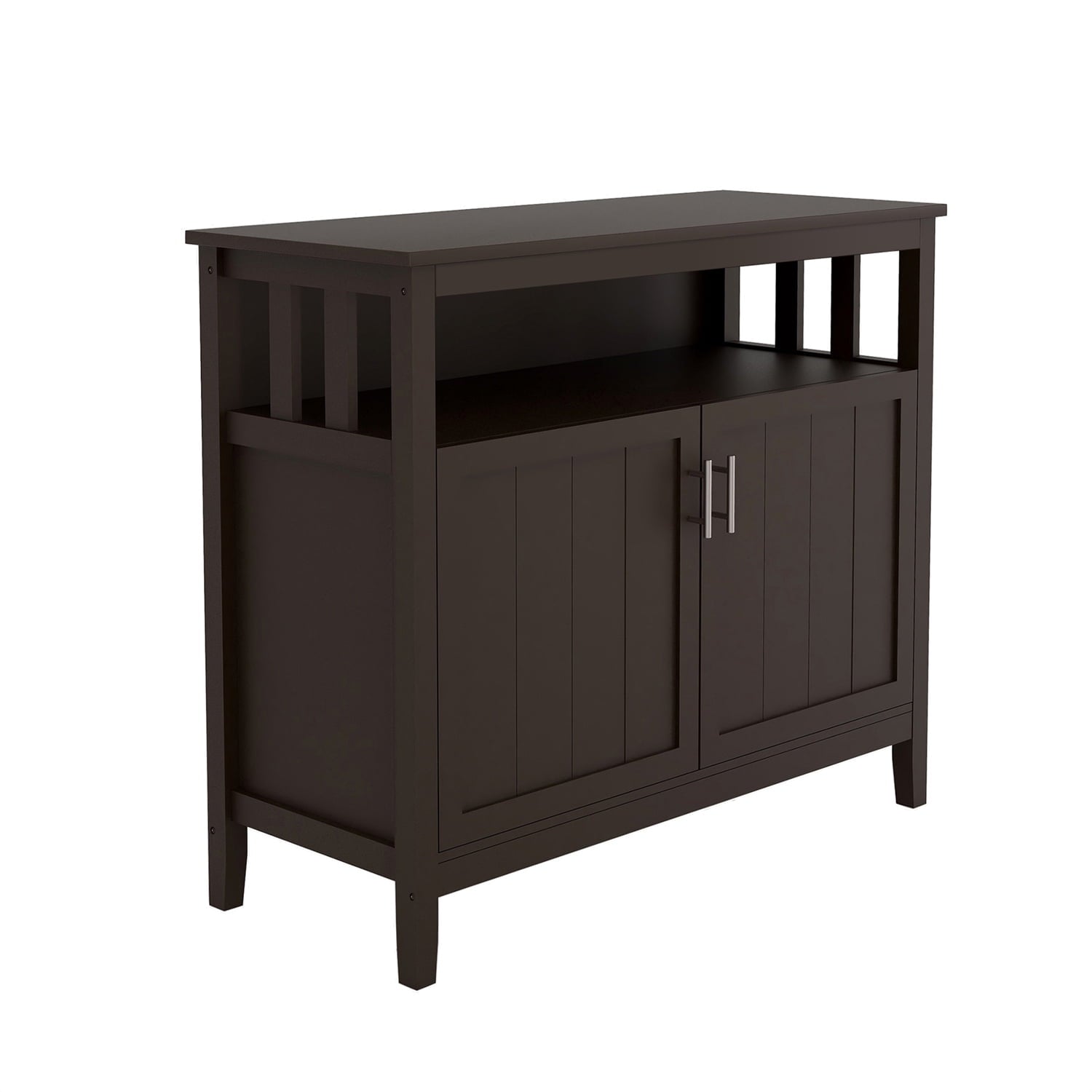 Black Wood 39.96 in. Sideboard with 2-Door and 1-Shelf