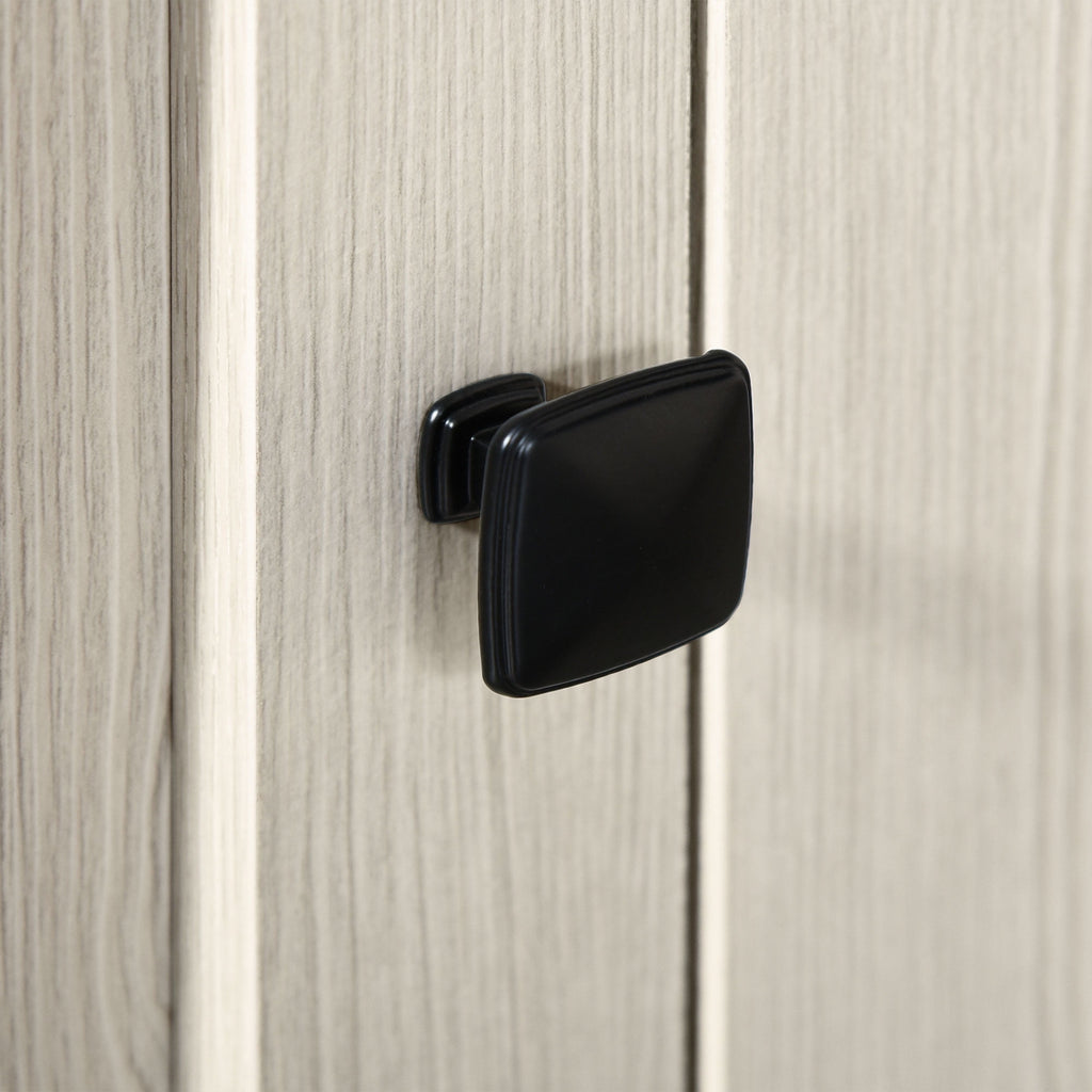 HomCom Farm Style Home Office Computer Desk with 2 Drawers, 2 Cabinets with Metal Accent Hardware, White