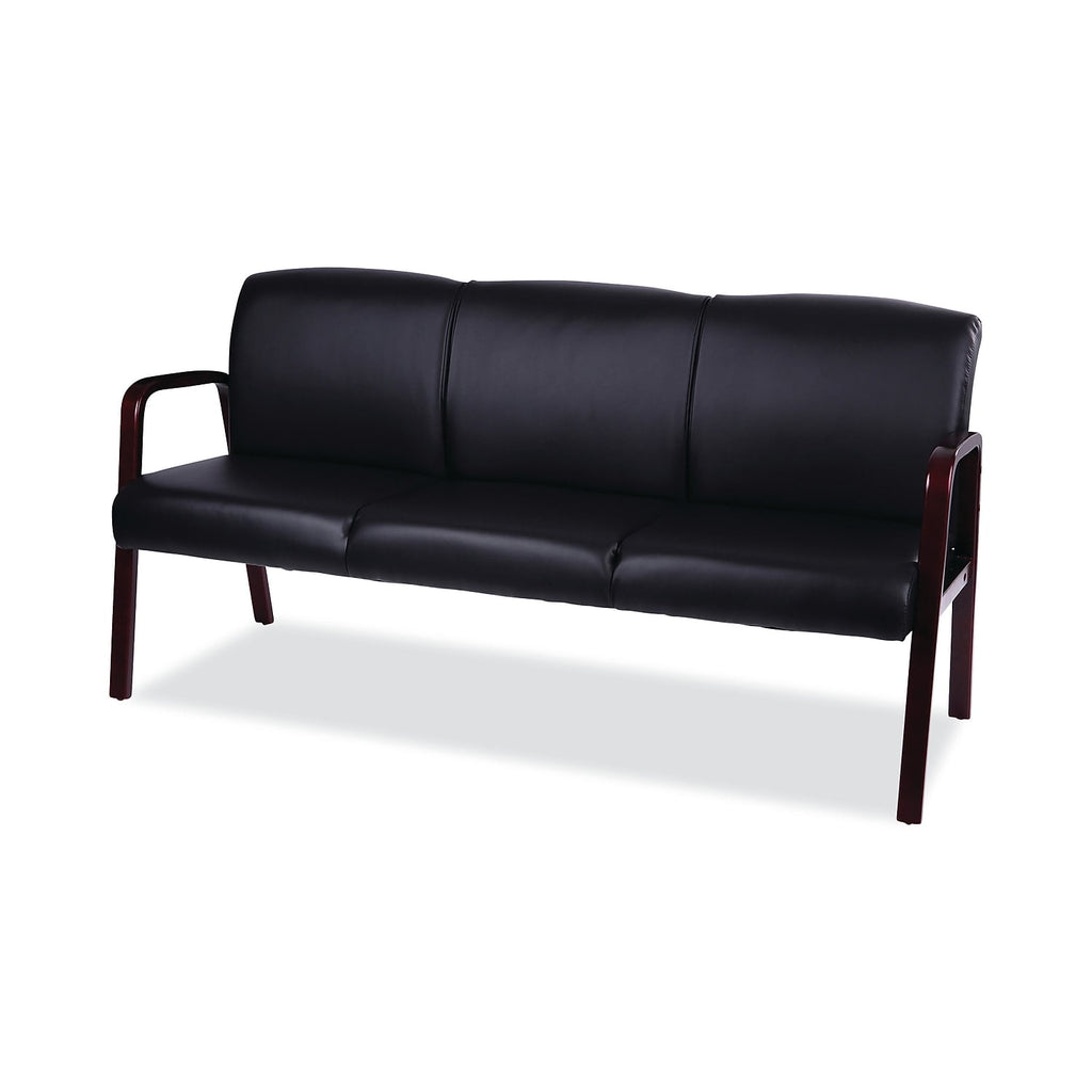 Alera ALERL2319M Reception Lounge WL Series 65.13 in. x 26.13 in. x 33 in. 3-Seat Sofa - Black