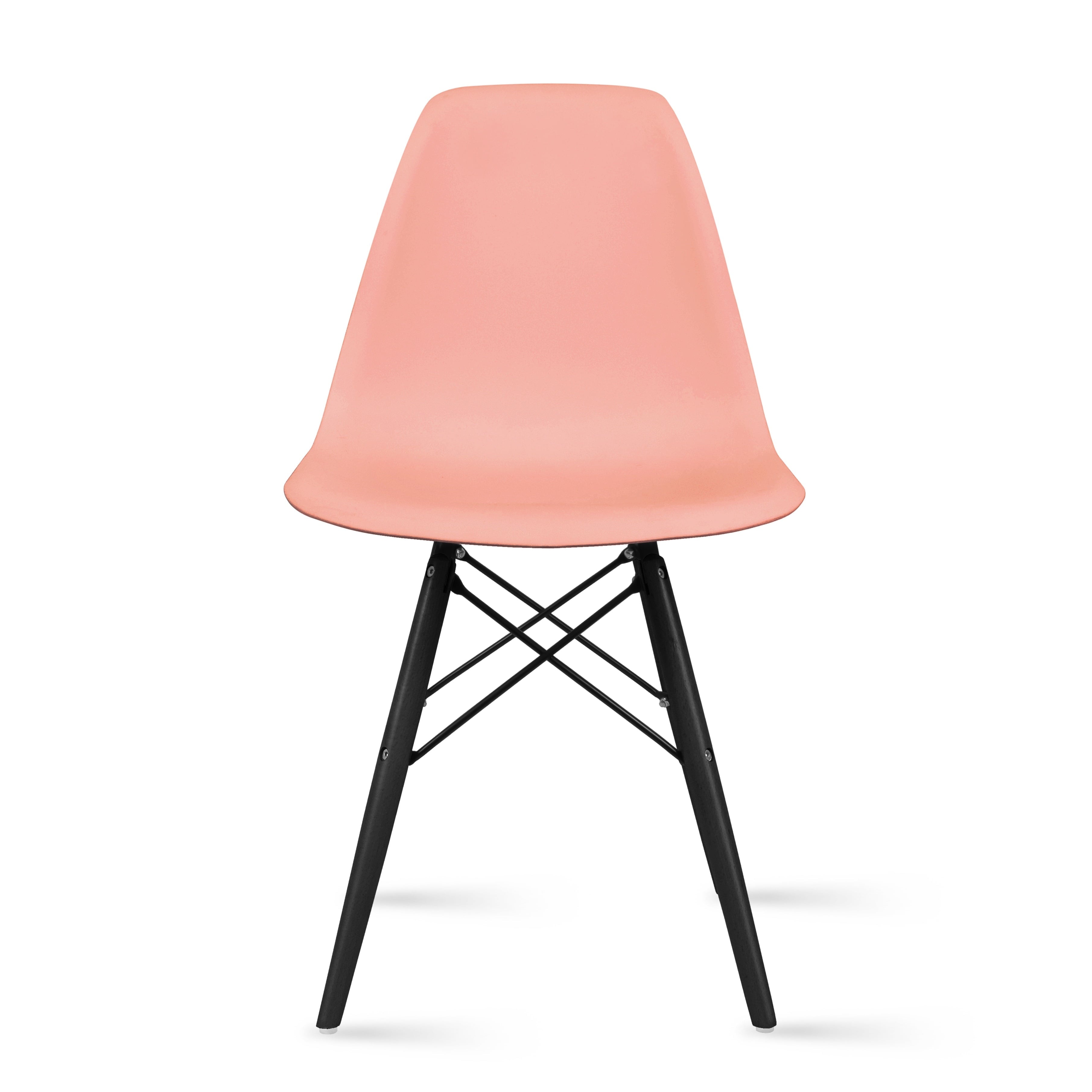 2xhome Blue Mid Country Modern Molded Shell Designer Plastic Chair Side No Arms Wheels Armless Dark Wood Wooden Eiffel for Dining Room Bedroom Kitchen Accent Office DSW Comfortable Desk