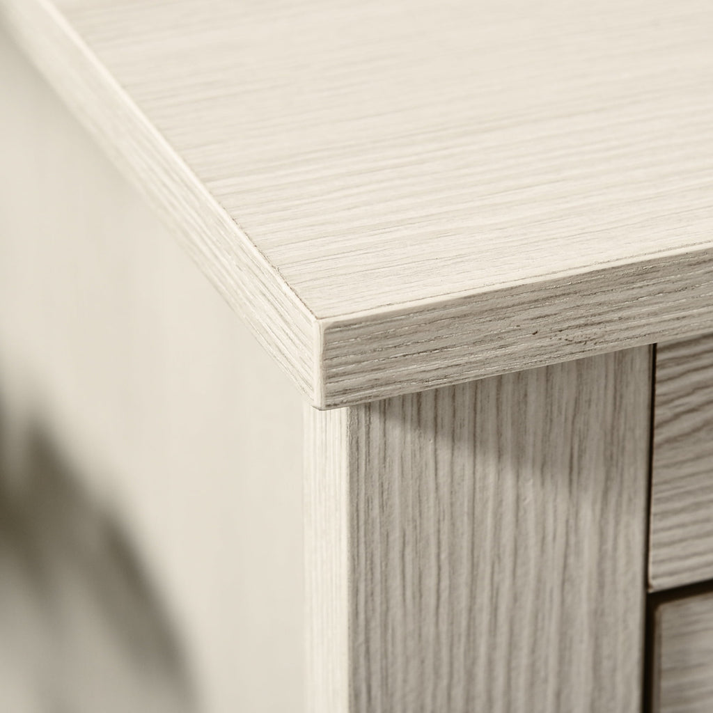 HomCom Farm Style Home Office Computer Desk with 2 Drawers, 2 Cabinets with Metal Accent Hardware, White