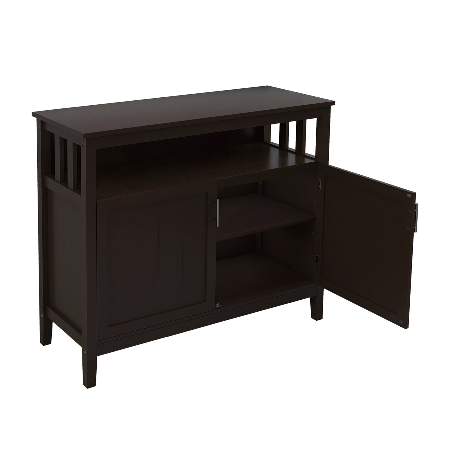Black Wood 39.96 in. Sideboard with 2-Door and 1-Shelf