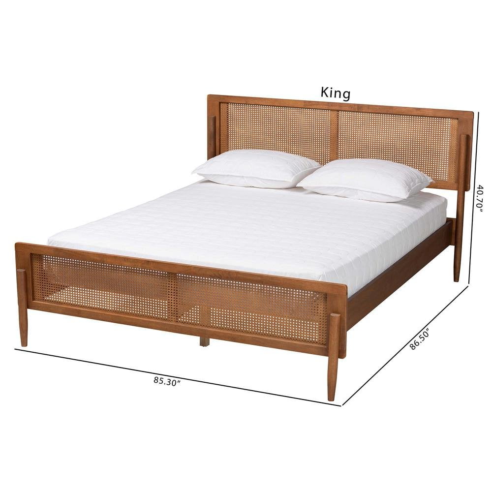 Baxton Studio Gardwin Mid-Century Wood Queen Size Platform Bed in Ash Walnut