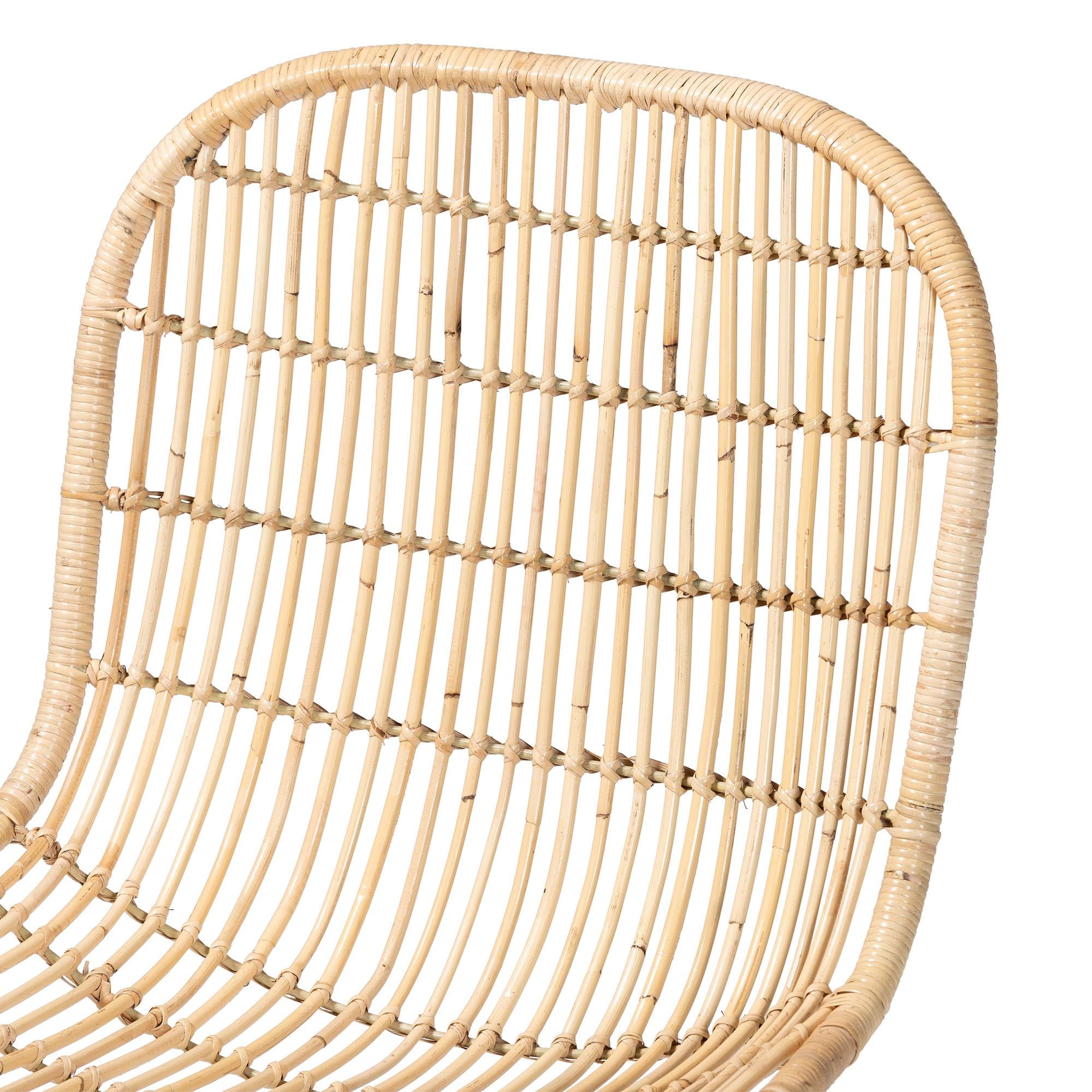 bali & pari Rosalba Boho Dining Chair, 2-Piece, Light Honey