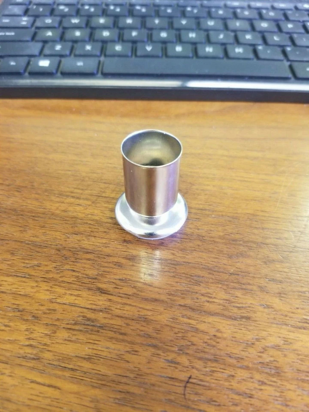 (Four) Bar Stool Chair Silver Metal Floor Glide For Bar Stools About 1 1/4" Tall