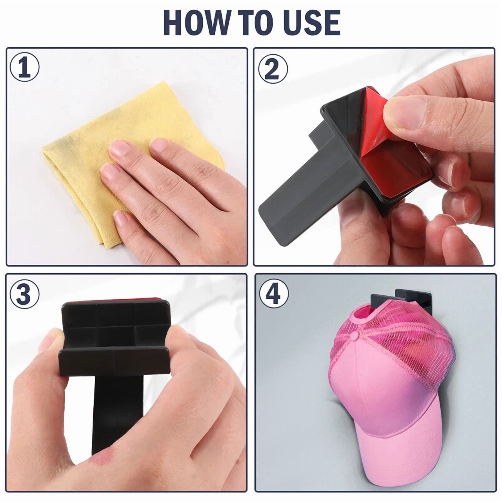 12Pcs Baseball Hat Rack Wall Mount Super Strong Hat Rack Display Hooks For Wall