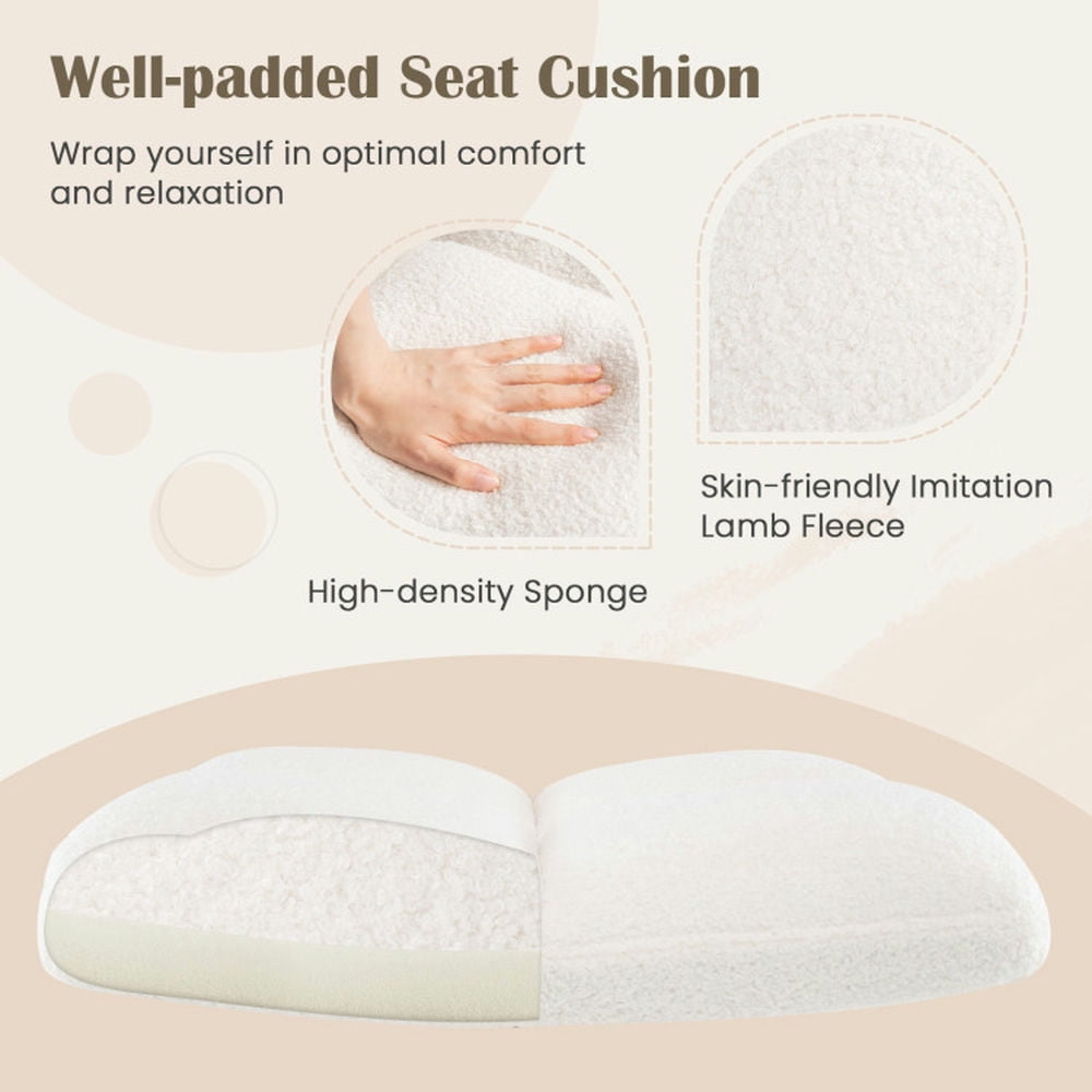 Kadyn Ergonomic Office Chair, Computer Chair,Gaming Chair,Cross Legged Chair with Wheels with Padded Seat Adjustable Height for Bedroom Study-Beige