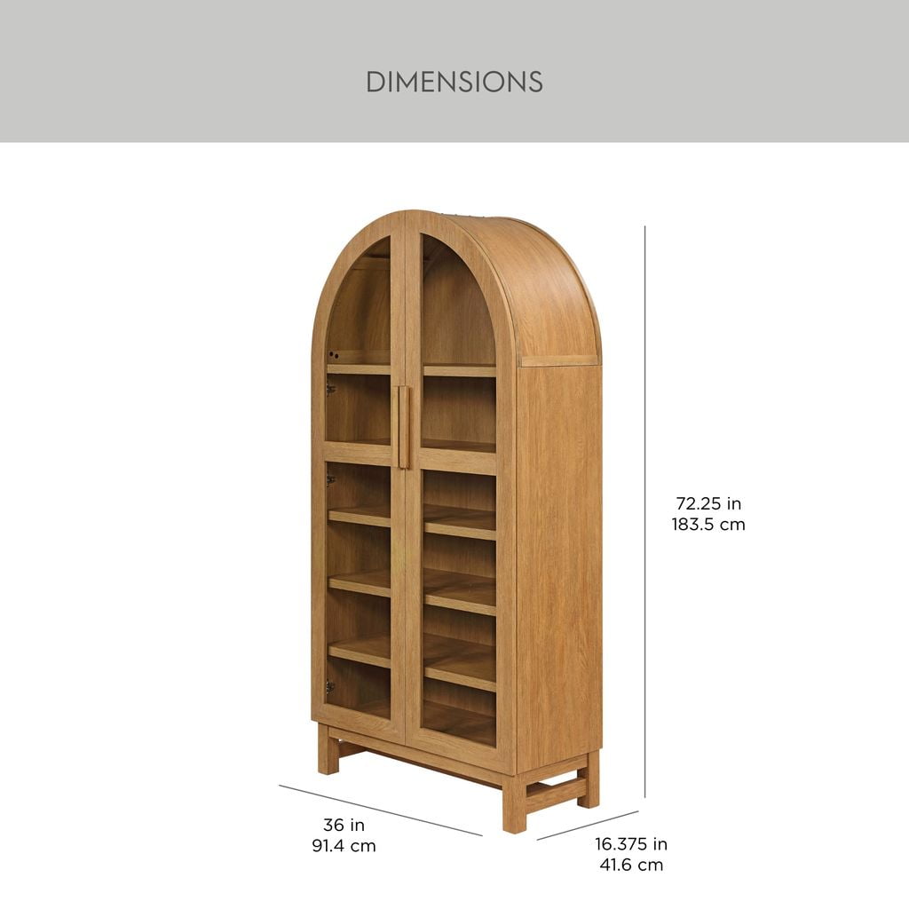 Better Homes & Gardens Juliet Arch Accent Cabinet, Light Honey Finish