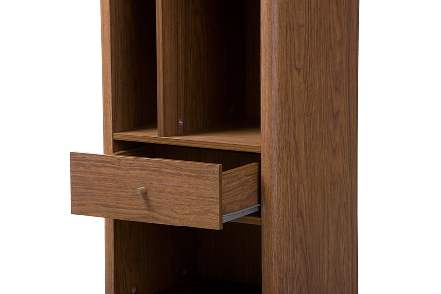 Baxton Studio Ellingham Bookcase in Walnut