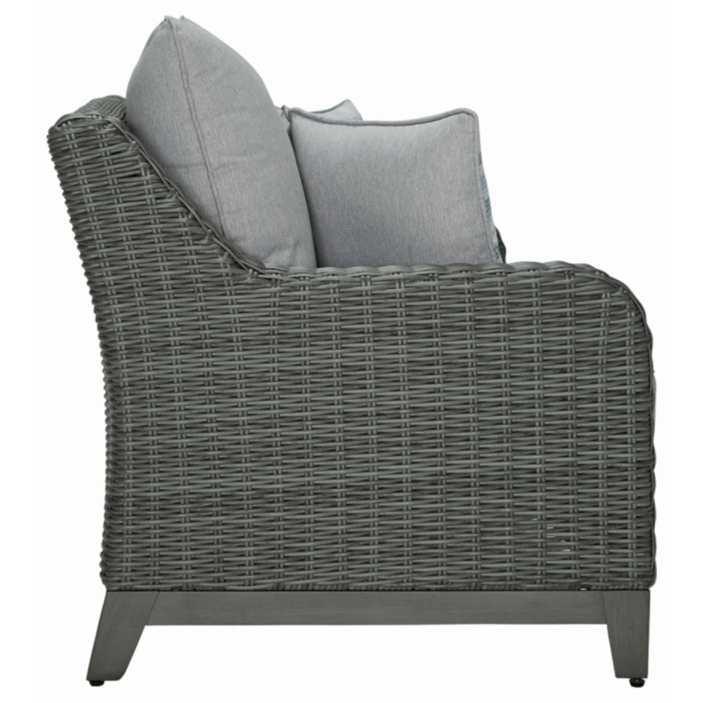 Ashley Furniture Elite Park Outdoor Fabric Loveseat with Cushion in Gray