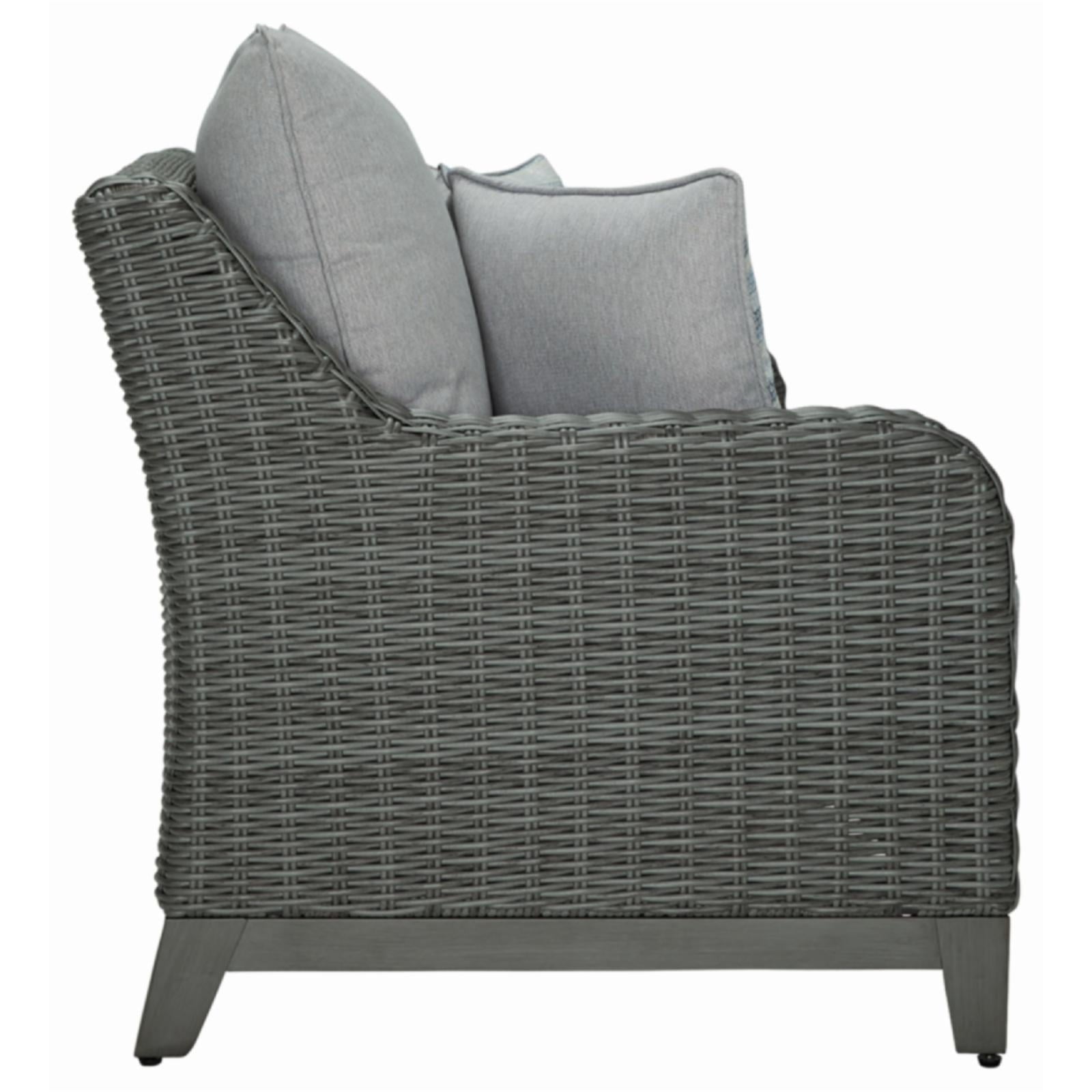 Ashley Furniture Elite Park Outdoor Fabric Loveseat with Cushion in Gray