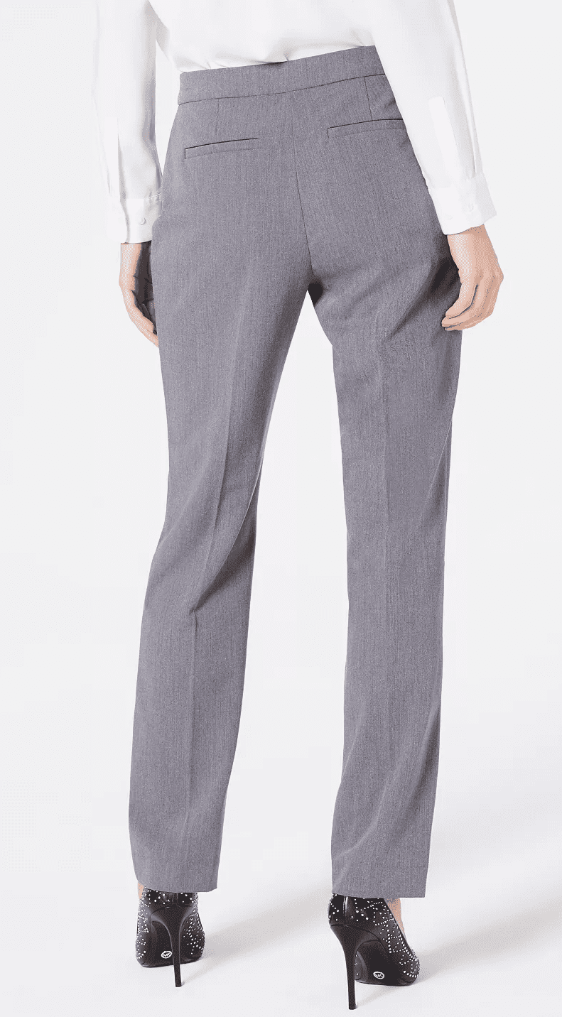 Alfani Women's Essential Straight-Leg Short Lengths Pants Gray Size 14 S