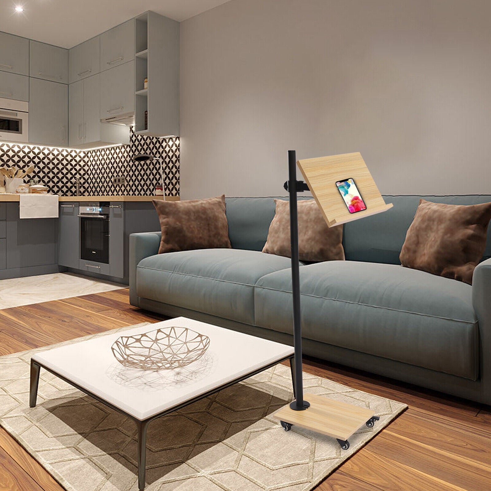 Book Stand for Reading Rolling Extra Large Lectern Stand with Wheels 180 Degrees