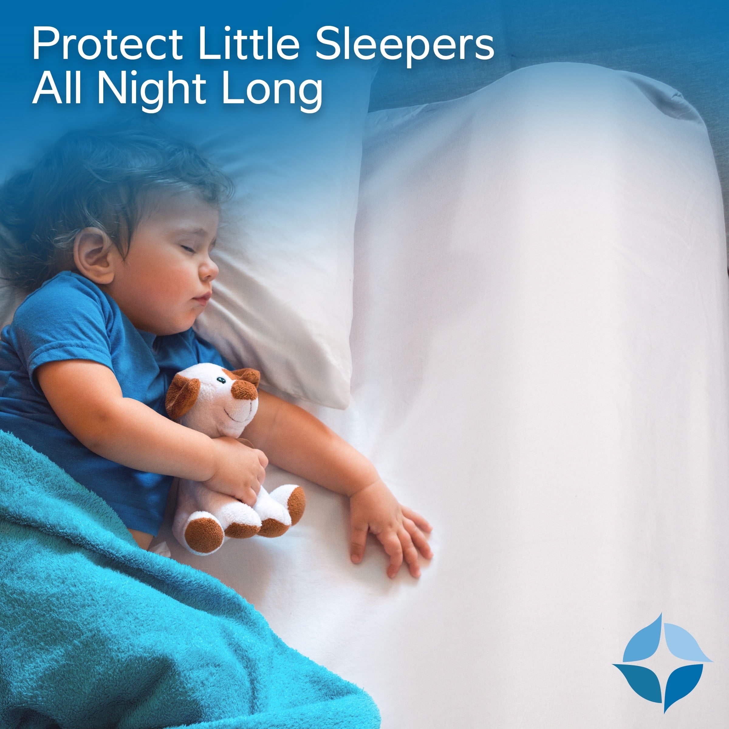 Bluestone Toddler Bed Bumper for Twin, Full, Queen, and King Beds (White)