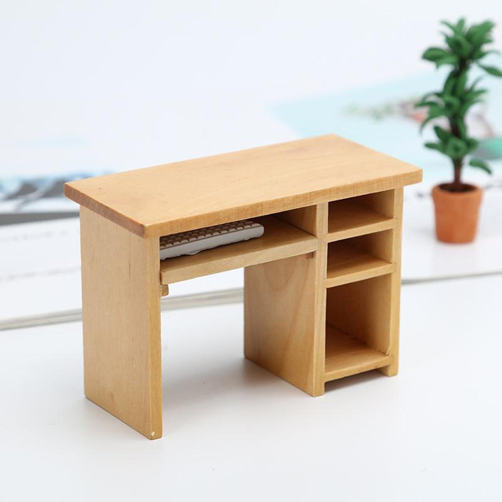 1:12 Desk with Mouse and Keyboard Supplies Scenery
