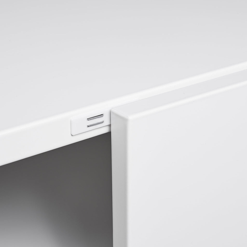 Aukfa Lateral File Cabinet with Wheels, Metal Mobile Filing Cabinet for Home Office, 17.7"H, White