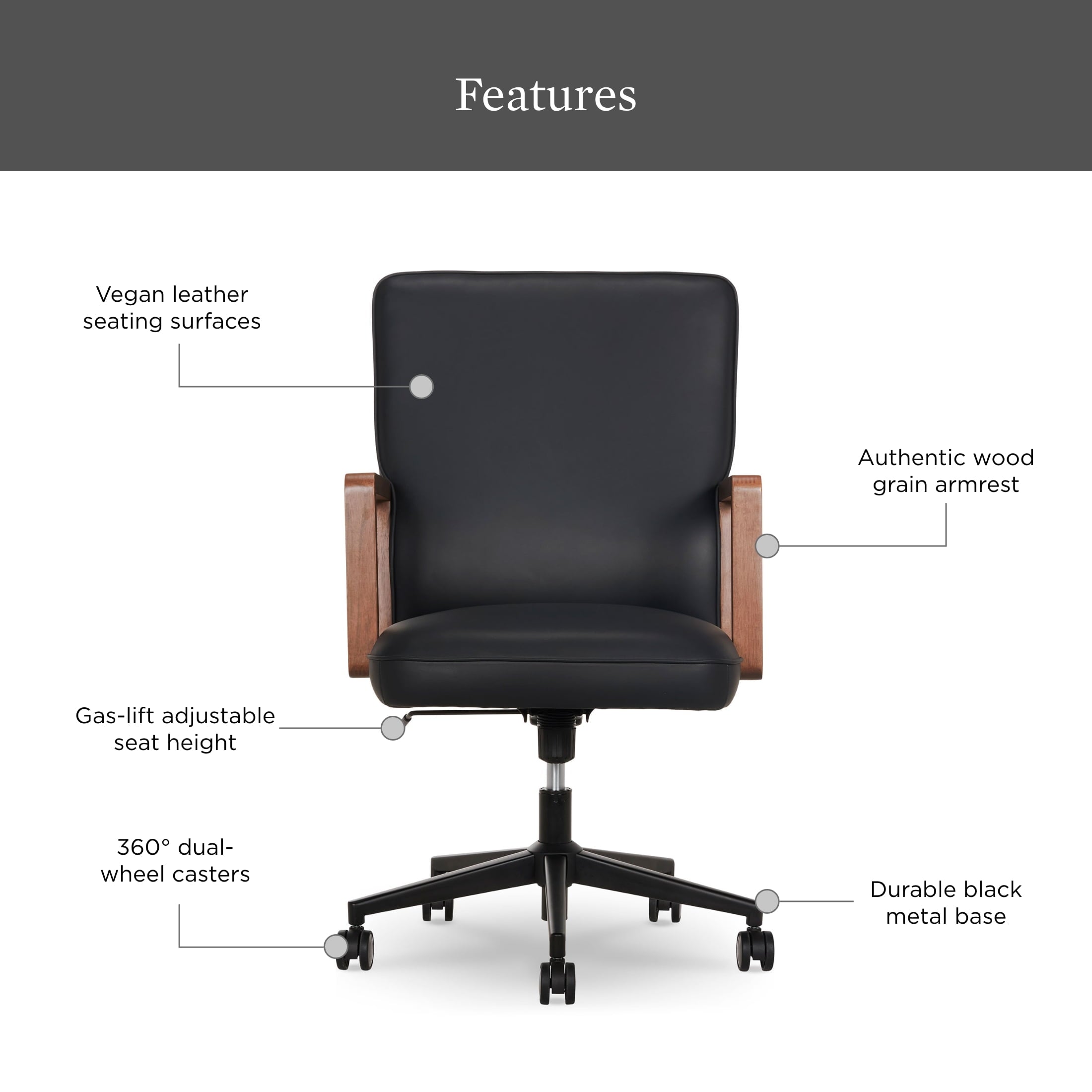 Better Homes & Gardens Ezra Office Chair, Black