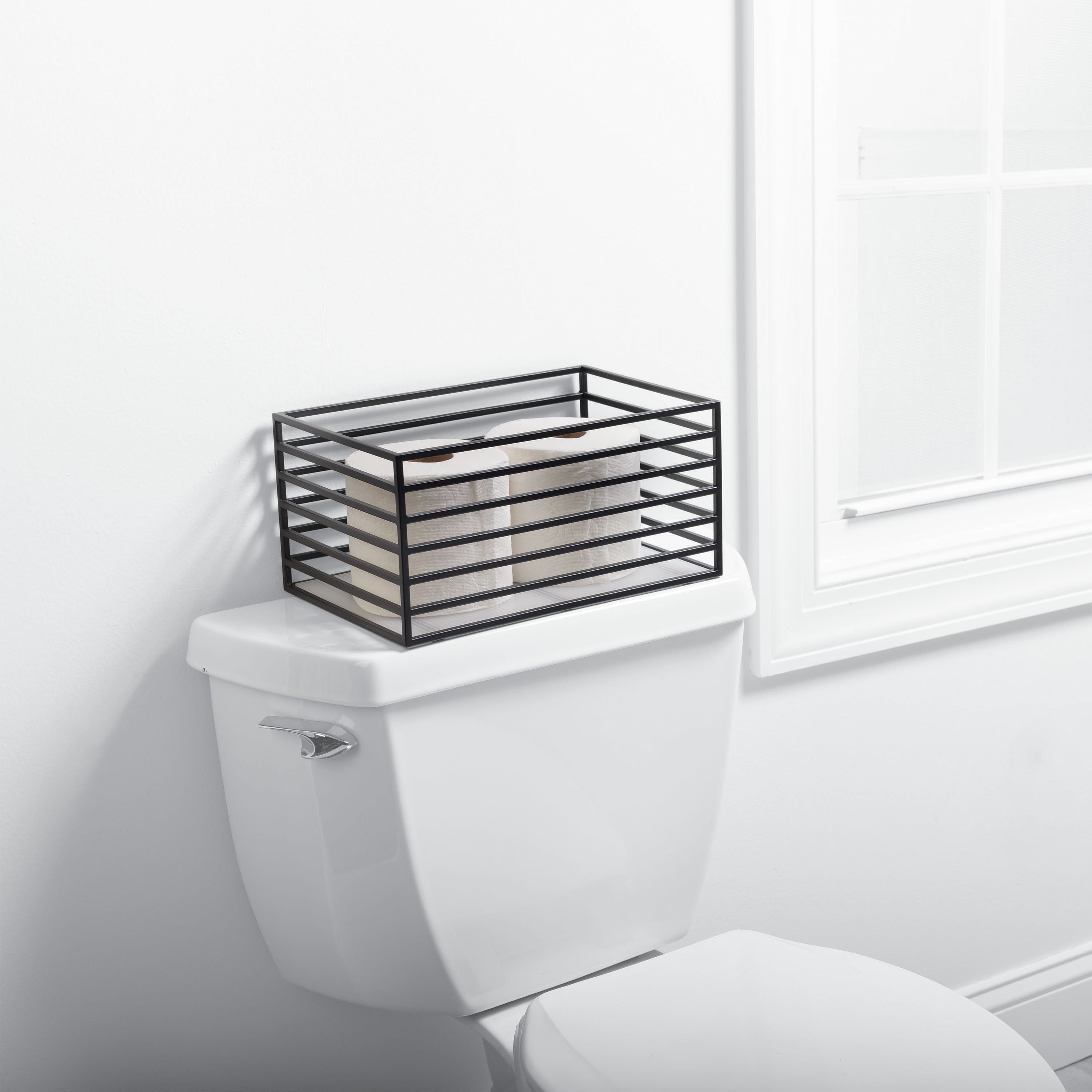 Better Homes & Gardens Storage Basket, Ribbed Metal, Matte Black