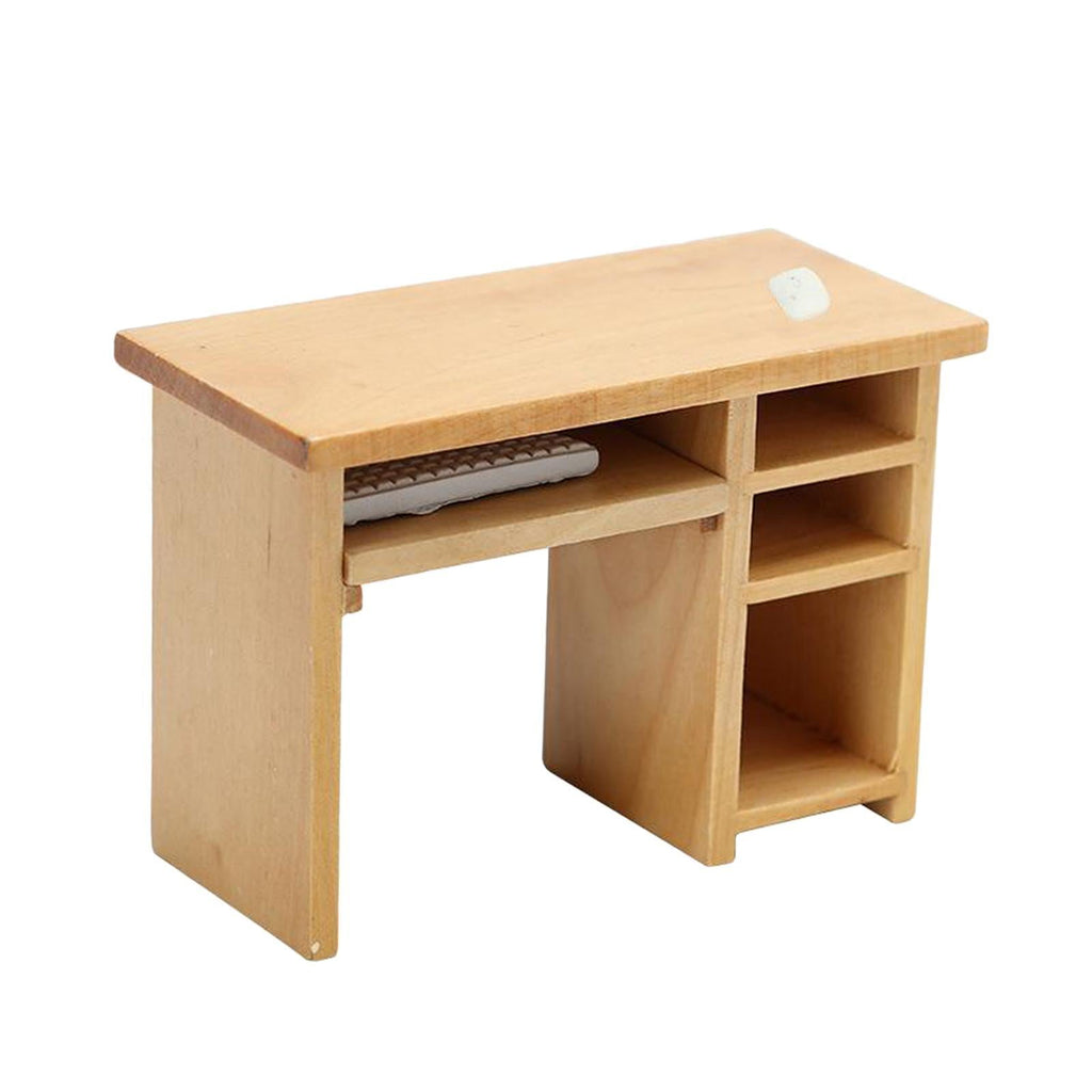1:12 Desk with Mouse and Keyboard Supplies Scenery