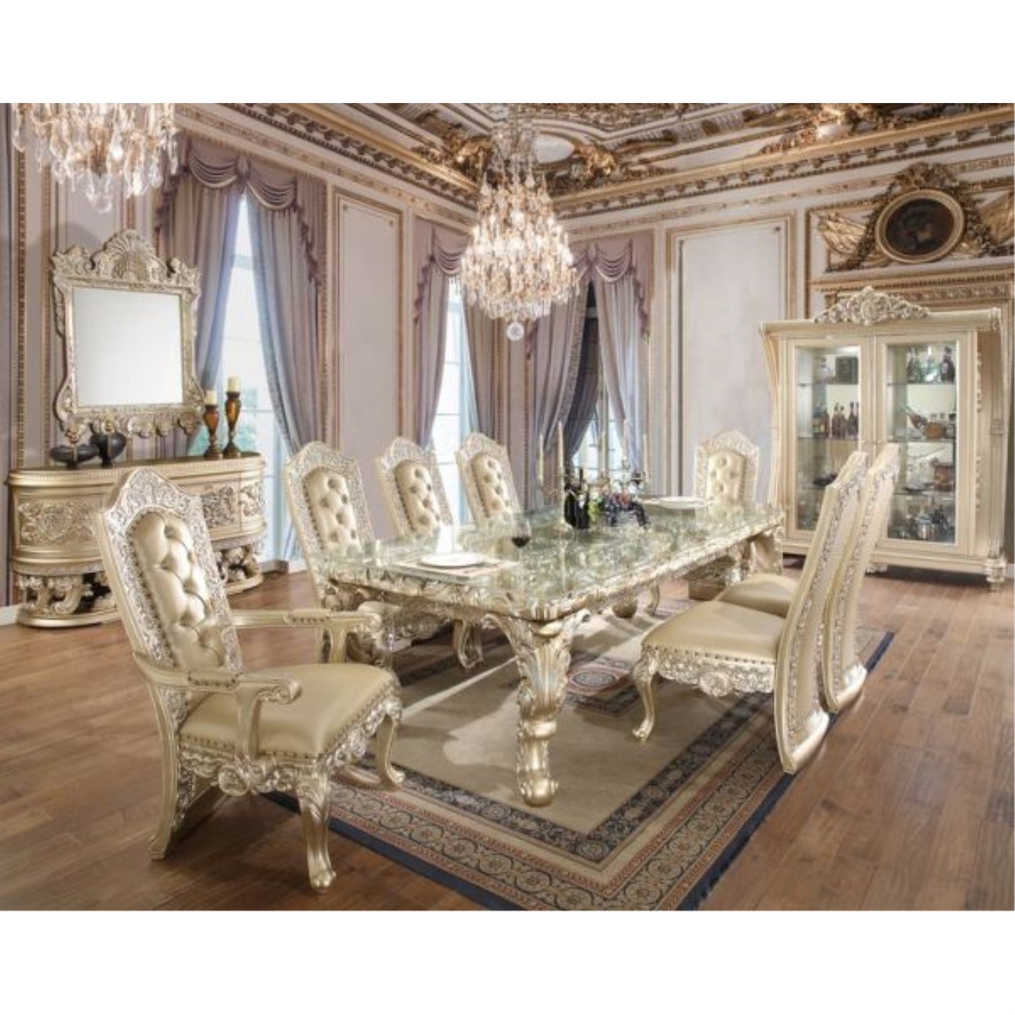 Acme Furniture Vatican Curio in Champagne Silver Finish