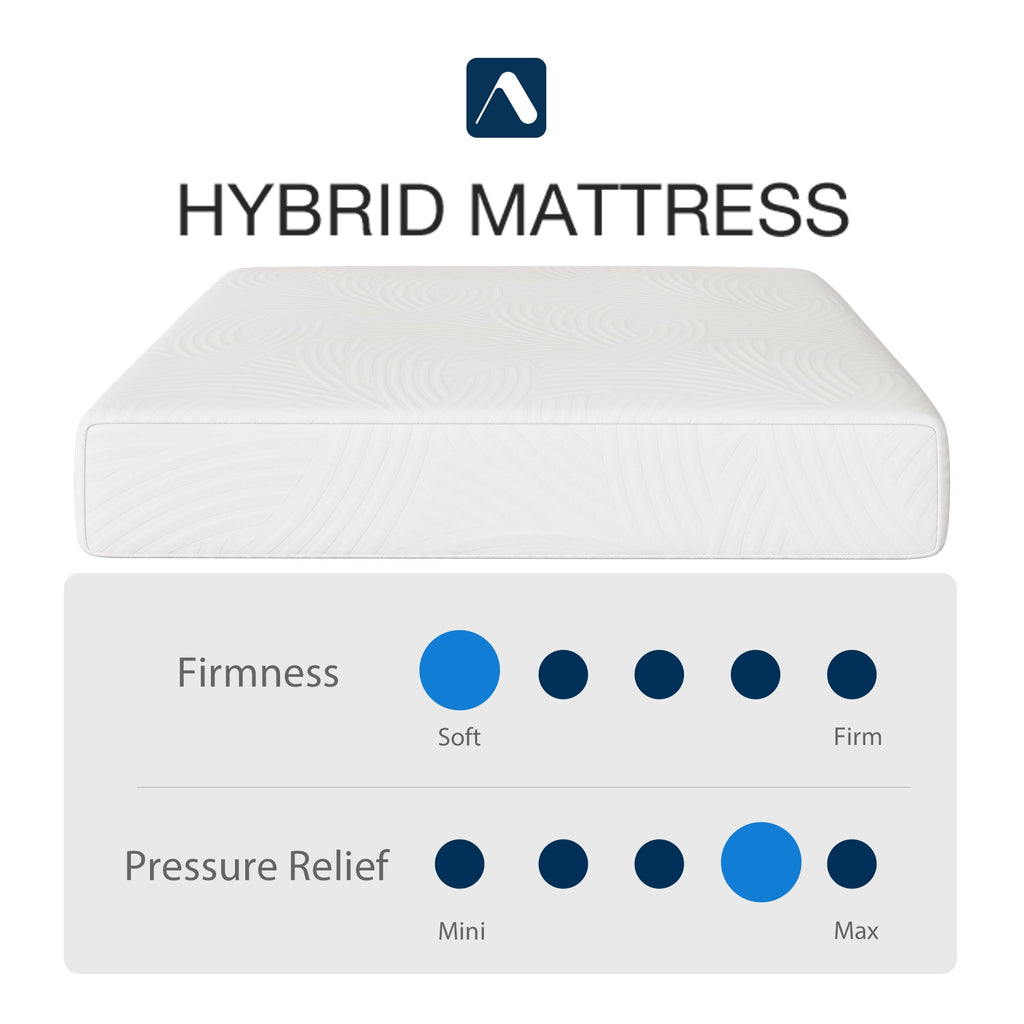 Avenco Snow 10" Twin Size Medium Adult Memory Foam Mattress