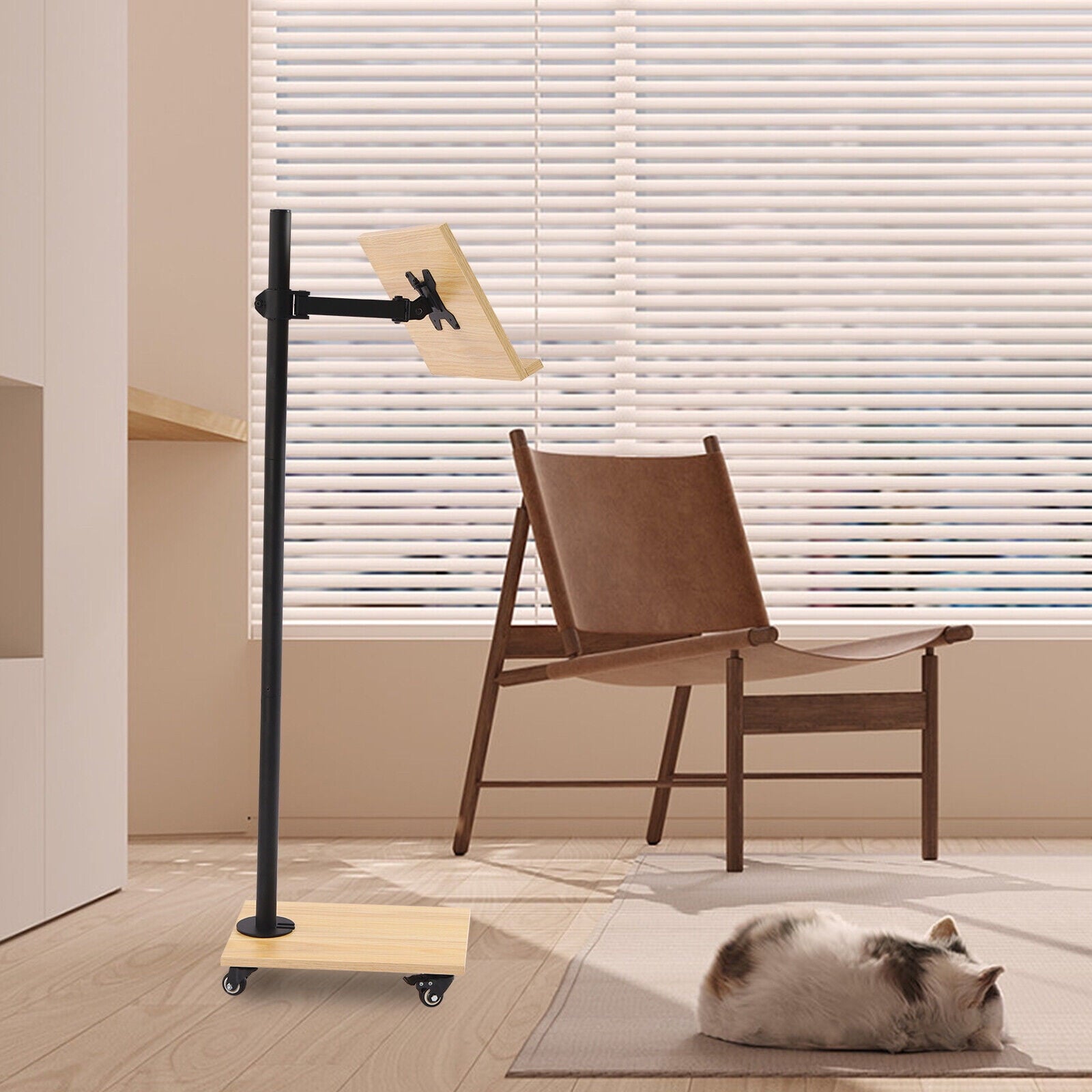 Book Stand for Reading Rolling Extra Large Lectern Stand with Wheels 180 Degrees