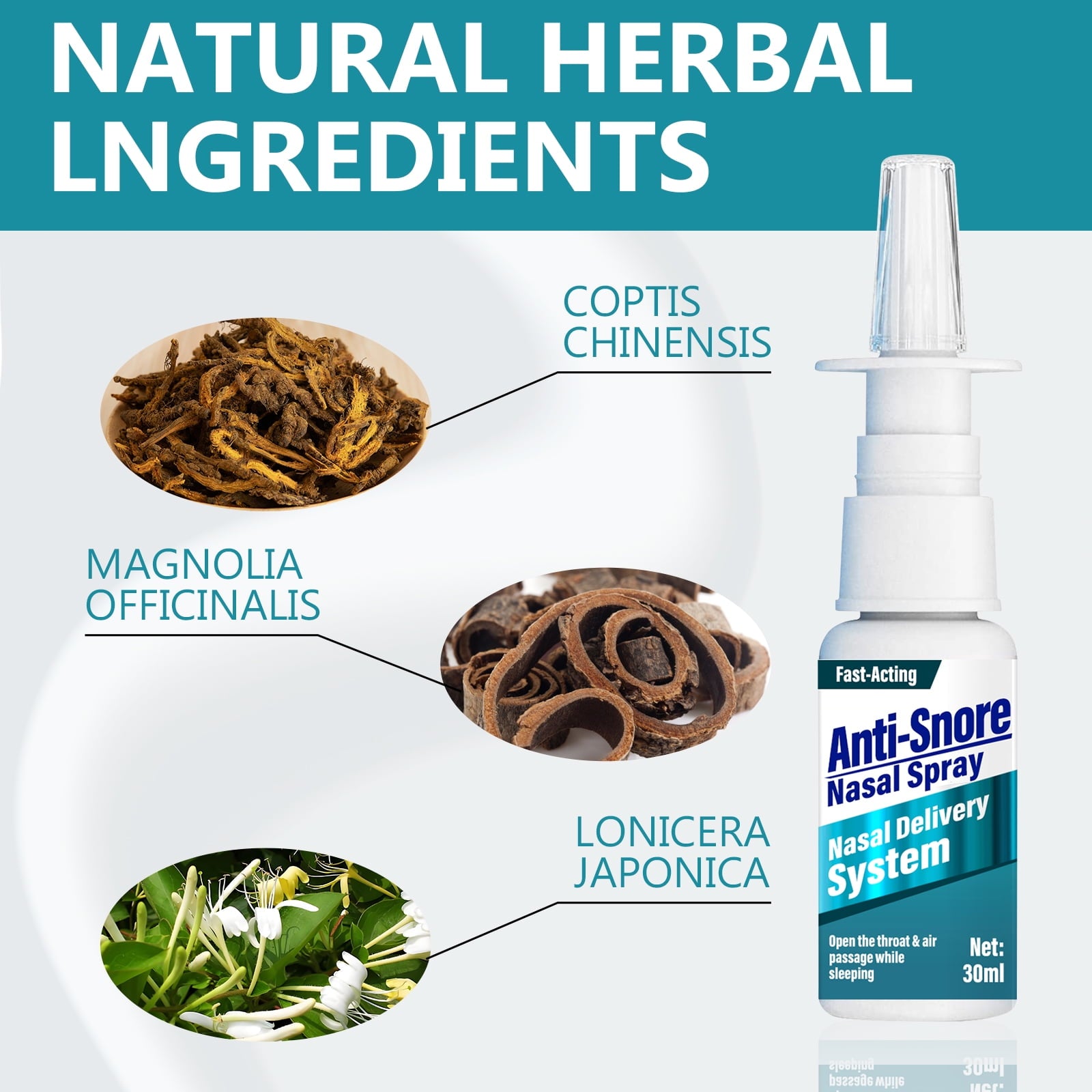 Anti Snoring Spray,Anti Snoring Devices,Quick Stop Snoring for Better Sleep, Natural Breathing Relief, Helps Open Throat and Air Passage, Painless, Natural Anti-Snoring Solution, 30ml