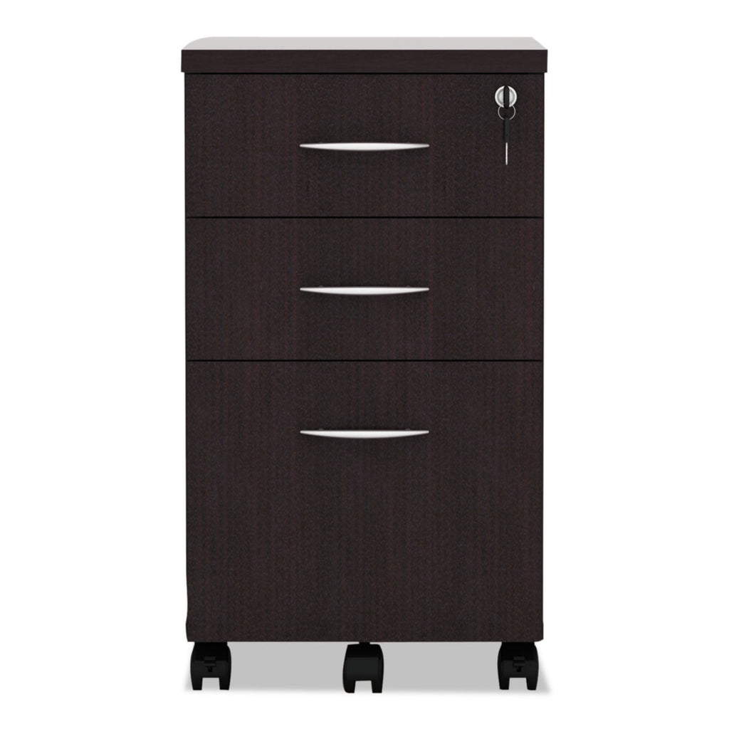 Alera 3 Drawers Vertical Lockable Filing Cabinet, Espresso
