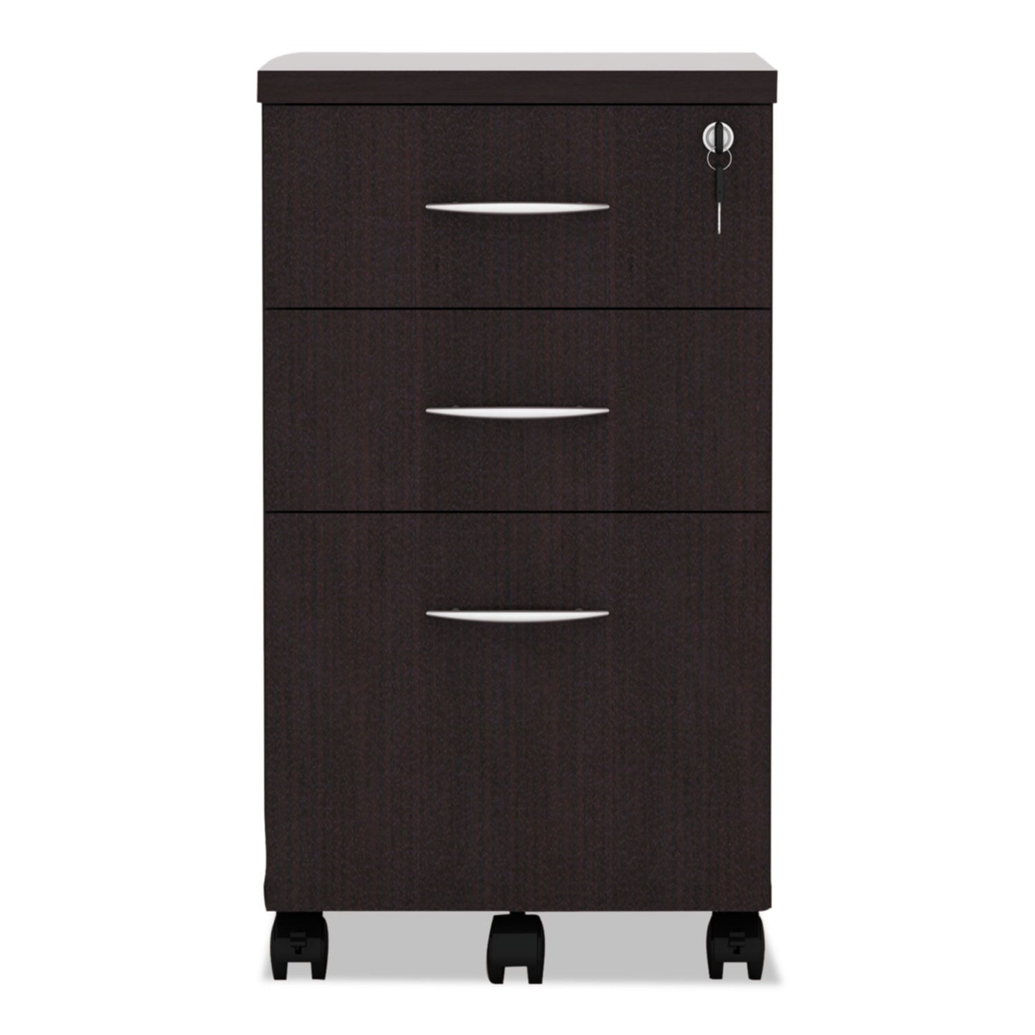 Alera 3 Drawers Vertical Lockable Filing Cabinet, Espresso