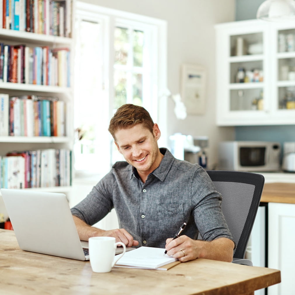 BestOffice Ergonomic Office Chair, Lumbar Support, Adjustable Height with Armrests for Adults(Black)