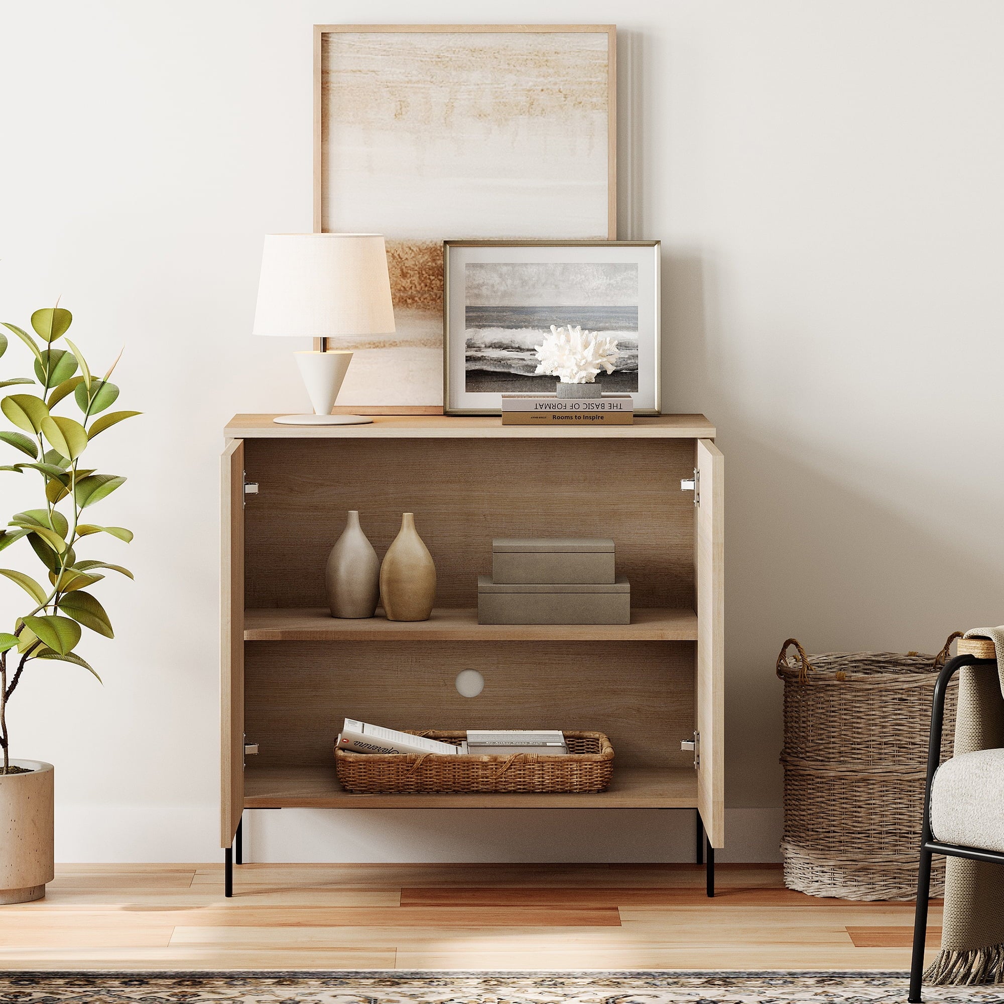 94.5" Modern Reeded Dresser TV Stand for TVs up to 100 Inch, Entertainment Center with Adjustable, Wooden TV Console with Storage for Living Room