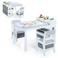 AILEEKISS Kids Table and Chair Set,Children Play Activity Desk for Drawing, Grey
