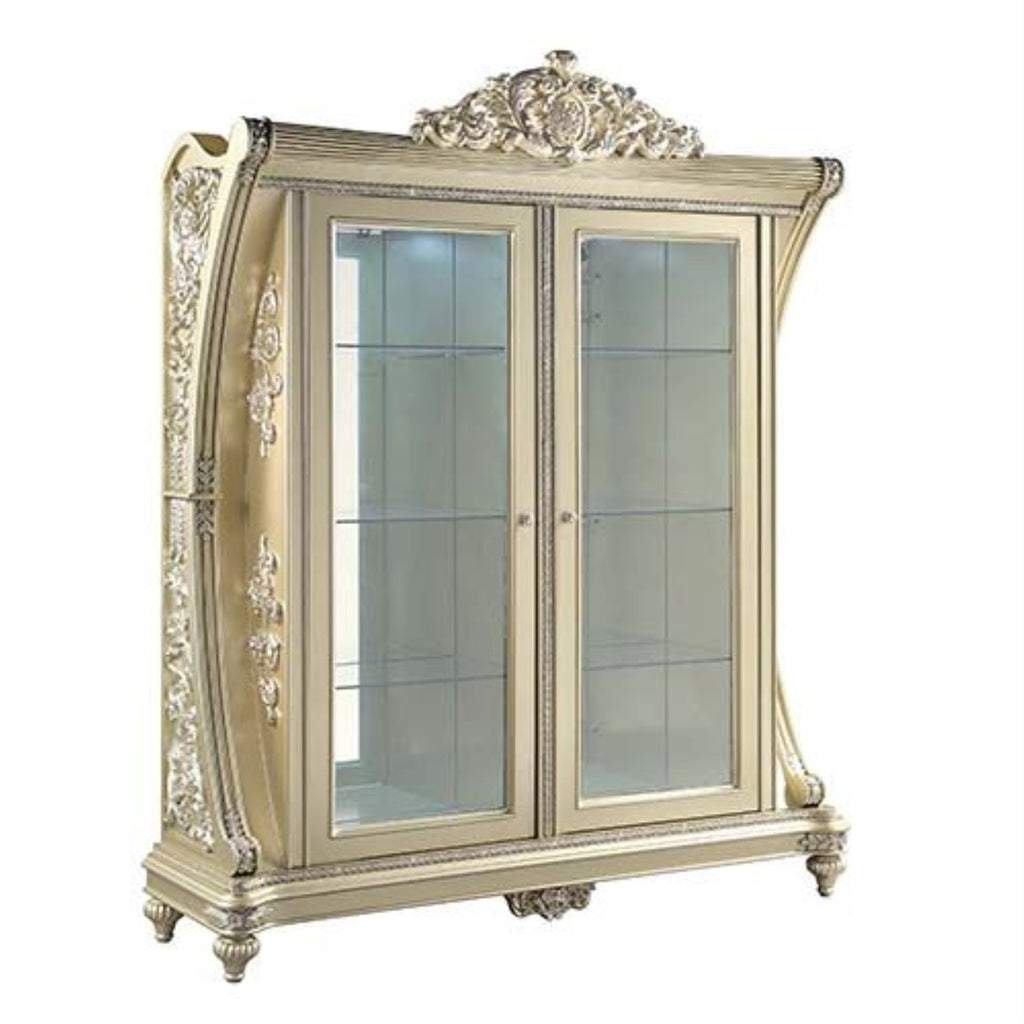 Acme Furniture Vatican Curio in Champagne Silver Finish