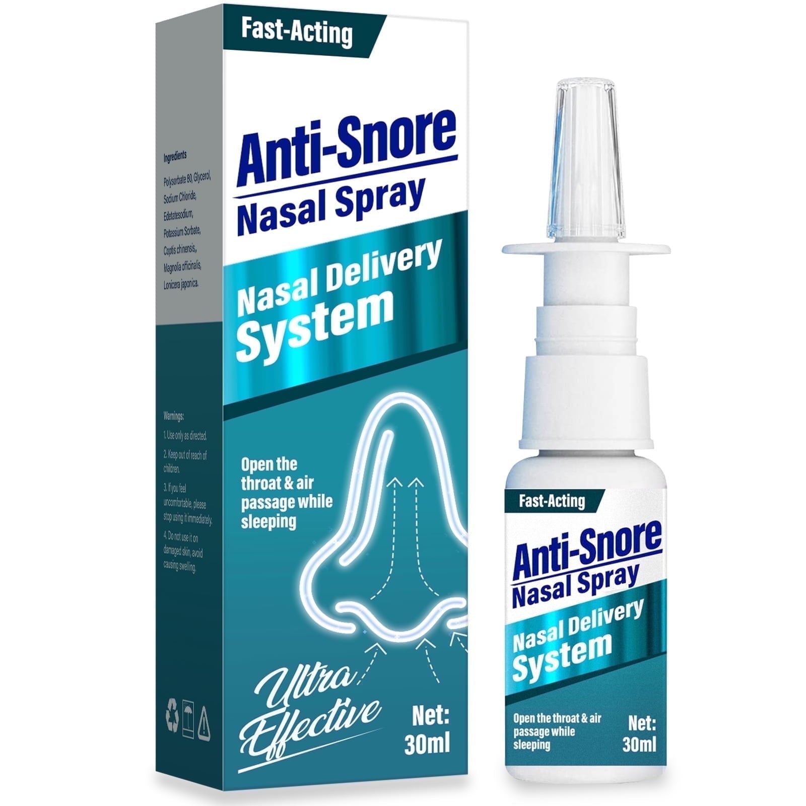 Anti Snoring Spray,Anti Snoring Devices,Quick Stop Snoring for Better Sleep, Natural Breathing Relief, Helps Open Throat and Air Passage, Painless, Natural Anti-Snoring Solution, 30ml