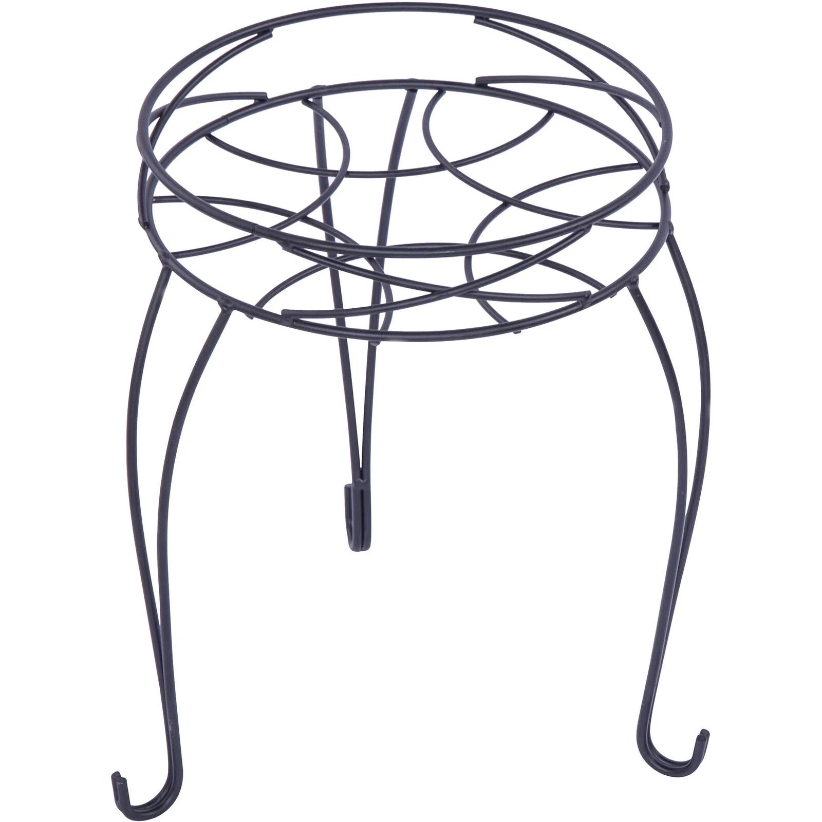 Black Metal Plant Stand For 13 In Round Flower Pot Garden Balcony Patio