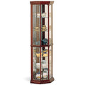 Appledale 6-shelf Corner Curio Cabinet Medium Brown