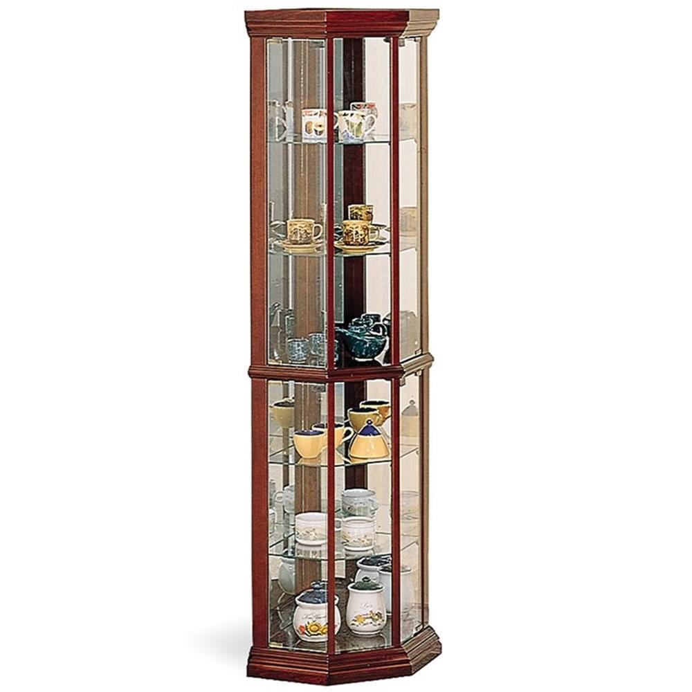 Appledale 6-shelf Corner Curio Cabinet Medium Brown