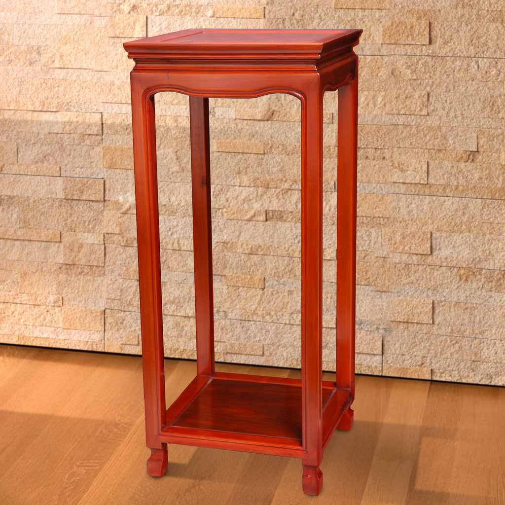 28" Tall Rosewood Pedestal Planter Display Stand - Honey