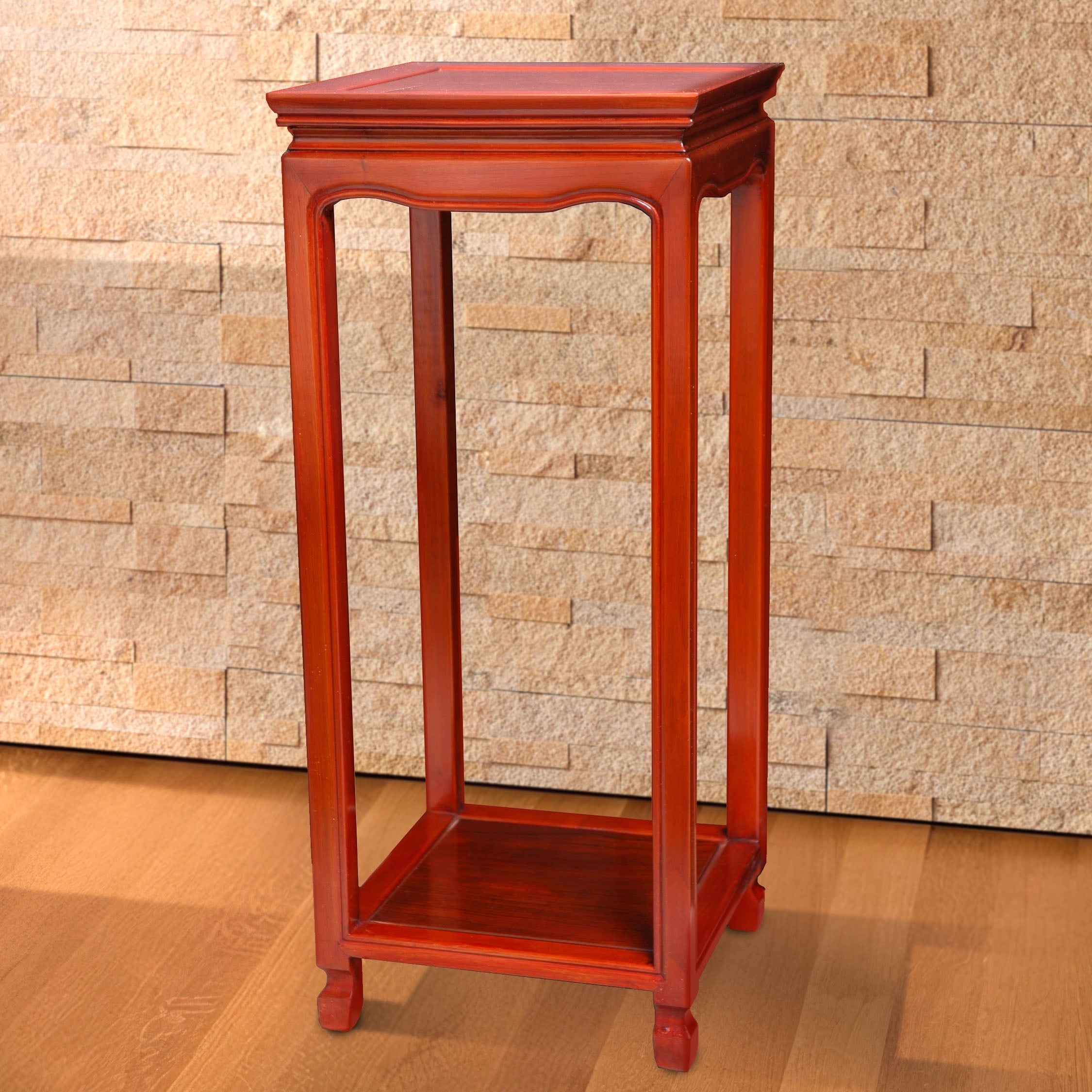28" Tall Rosewood Pedestal Planter Display Stand - Honey