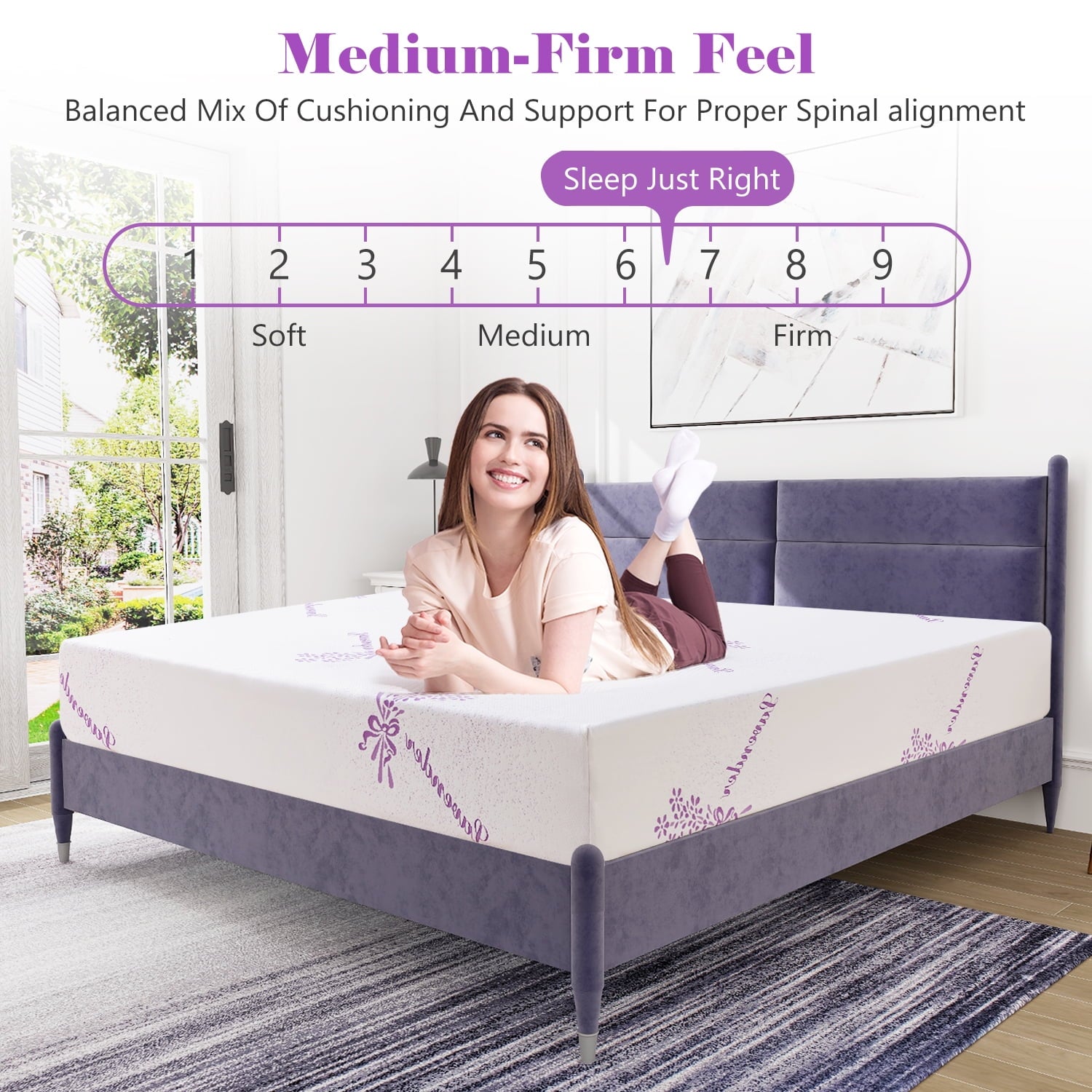 8" Queen Mattress Bed in a Box,Cooling Memory Foam Mattress for Pressure Relief, Made in USA