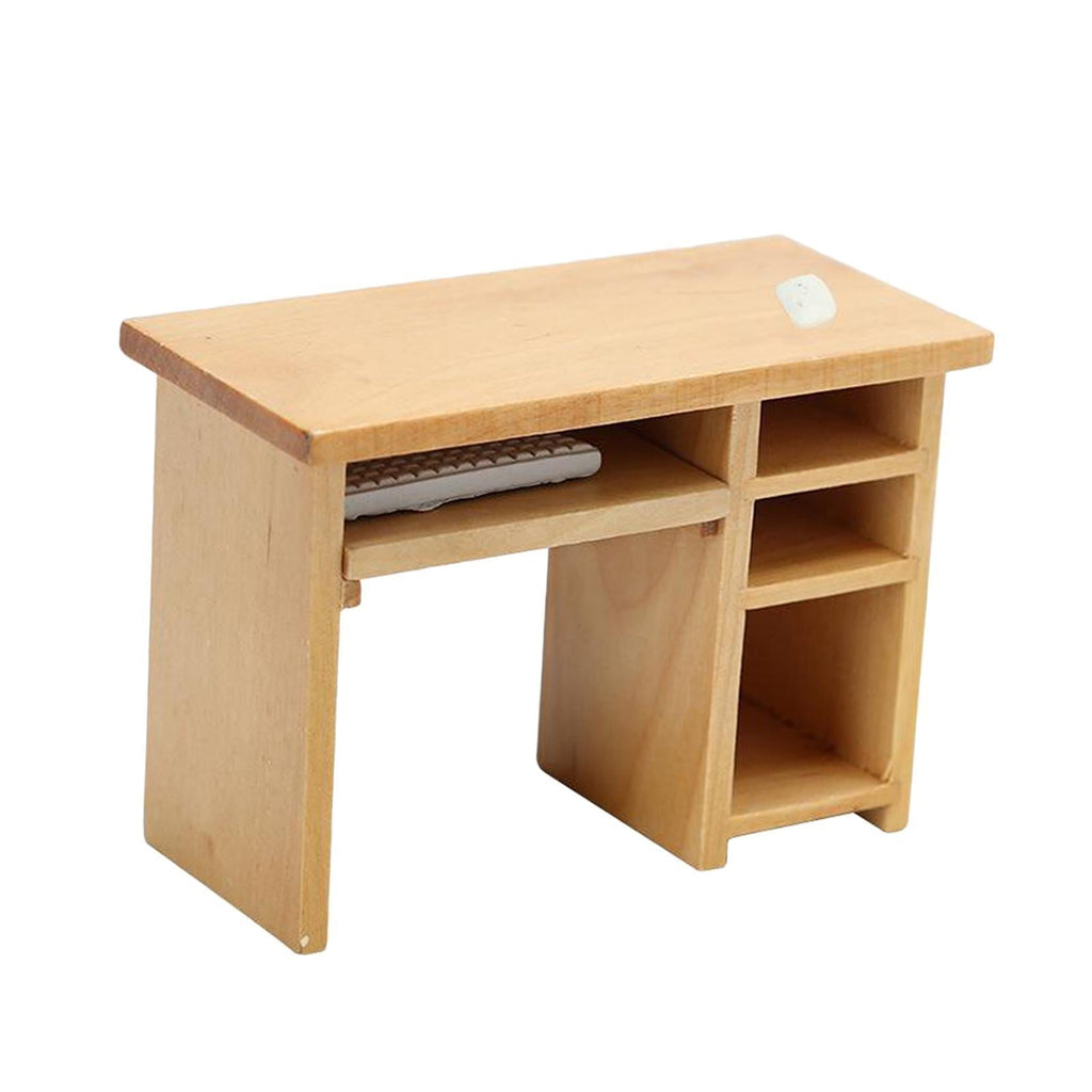 1:12 Desk with Mouse and Keyboard Supplies Scenery